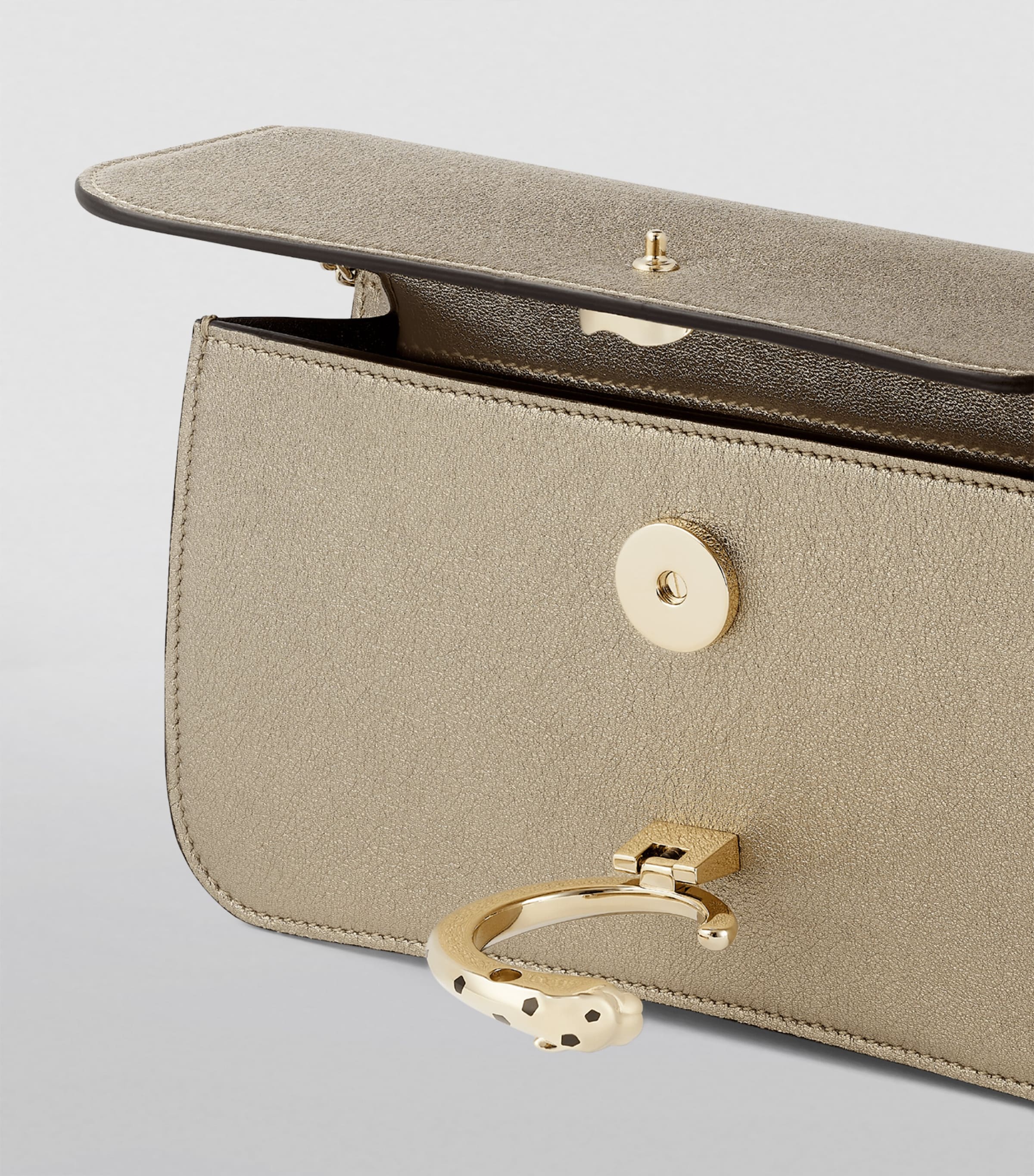 Cartier Mini Metallic Leather Panthère de Cartier Cross-Body Bag Gold Image 2