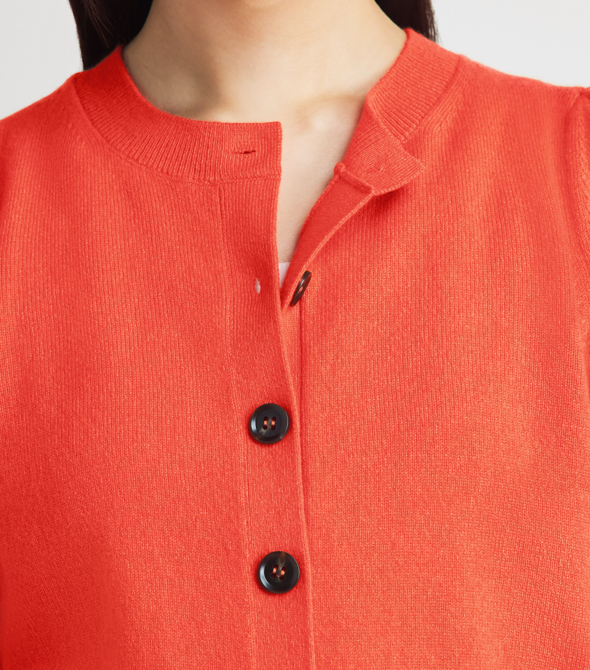 ME+EM Womens Cashmere Cardigan Nectarine Orange Image 3