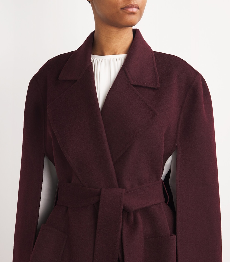 Cashmere Tie-Waist Cape MERLOT Image 6