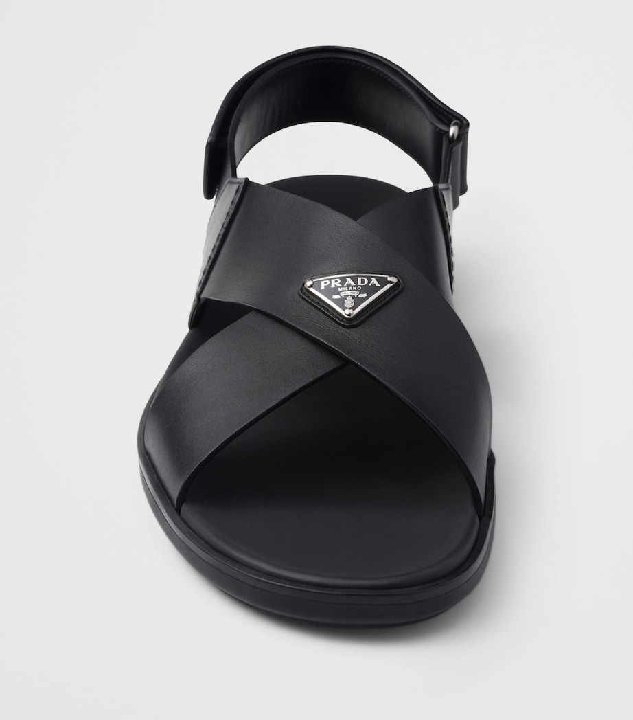 Leather Crisscross Sandals F0002 Image 6