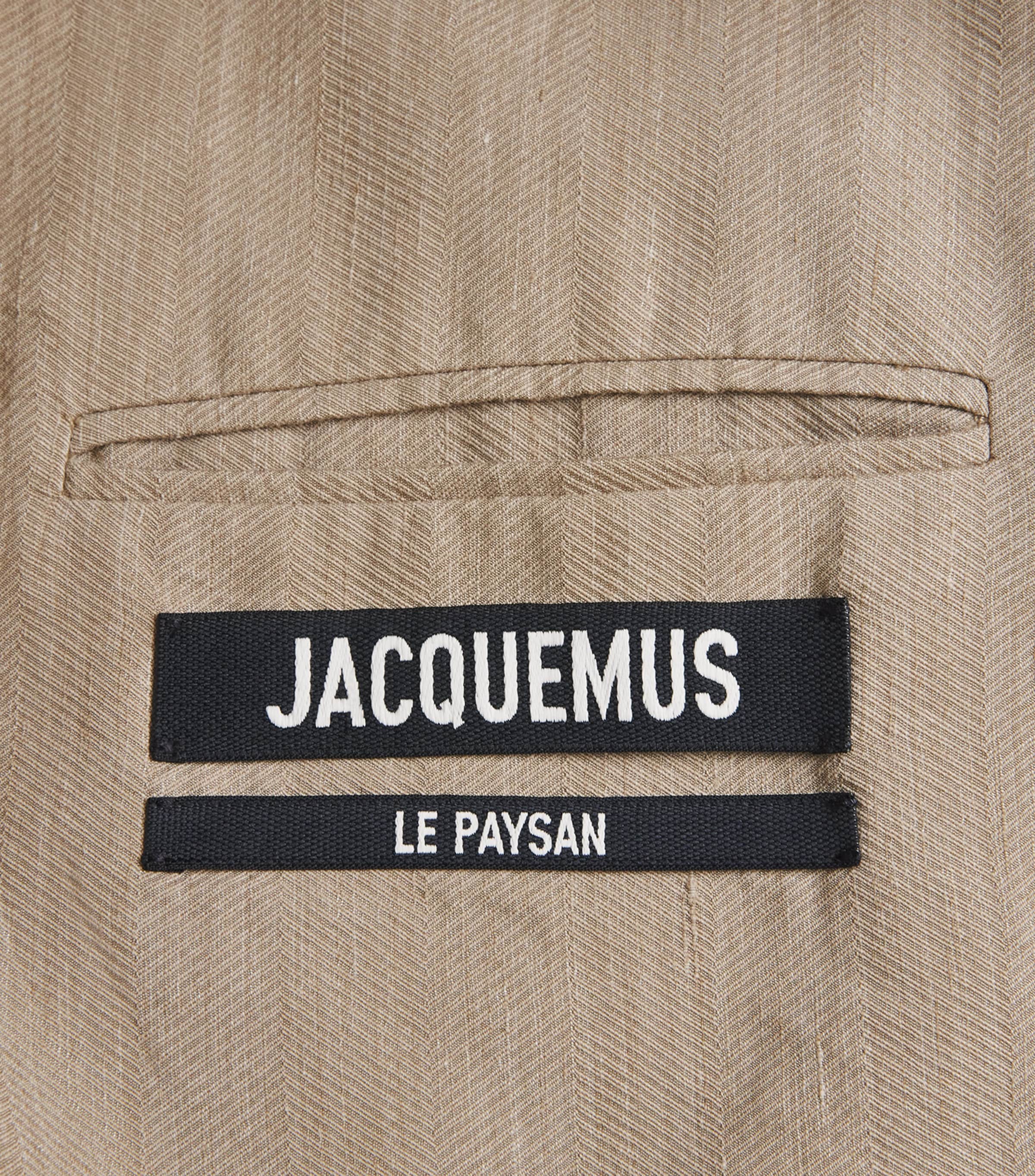 Jacquemus Mens Linen-Blend Boxy Blazer Beige Image 6