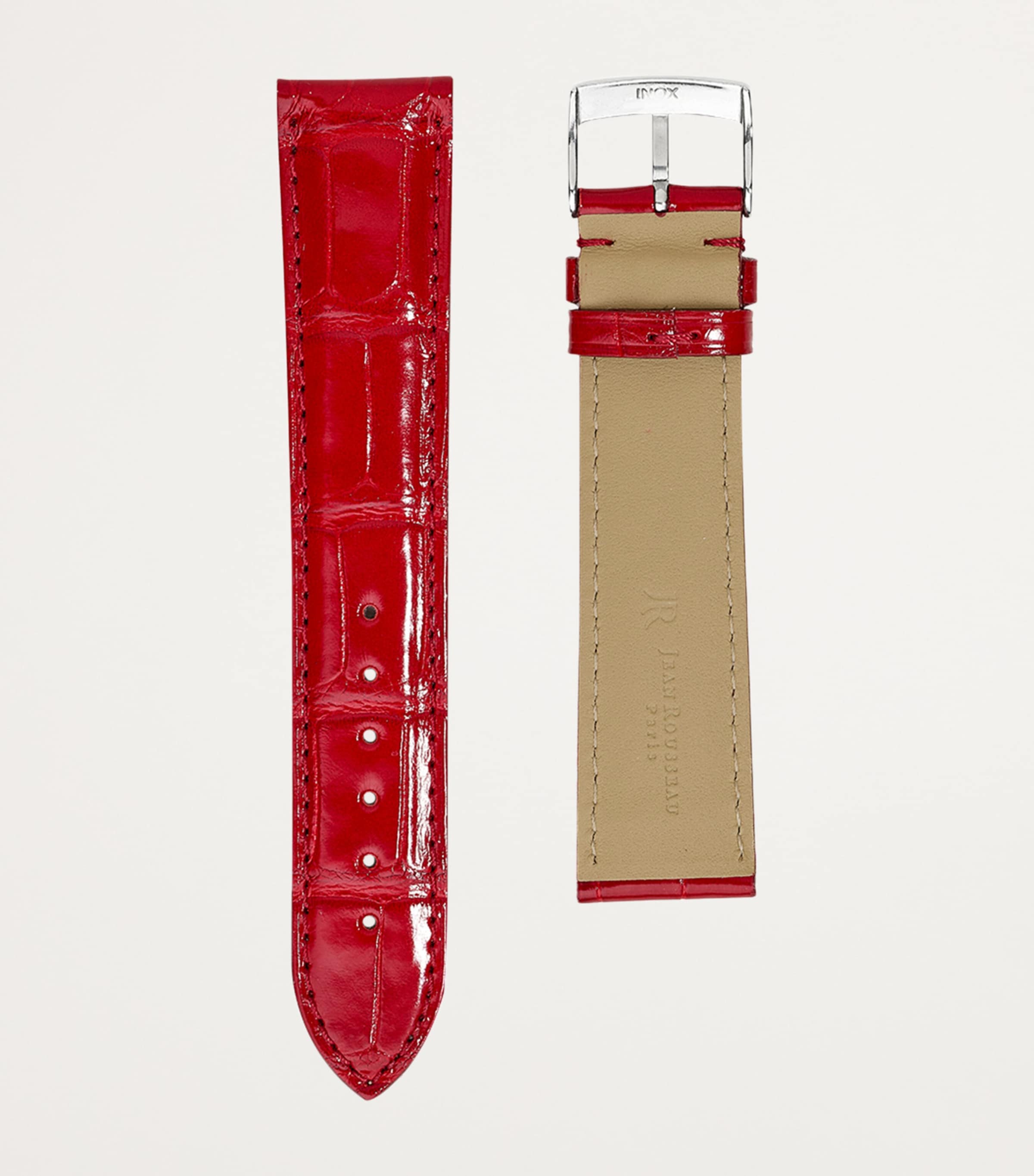 Jean Rousseau Classic 3.5 Alligator Leather Watch Strap (17mm) Red Image 2