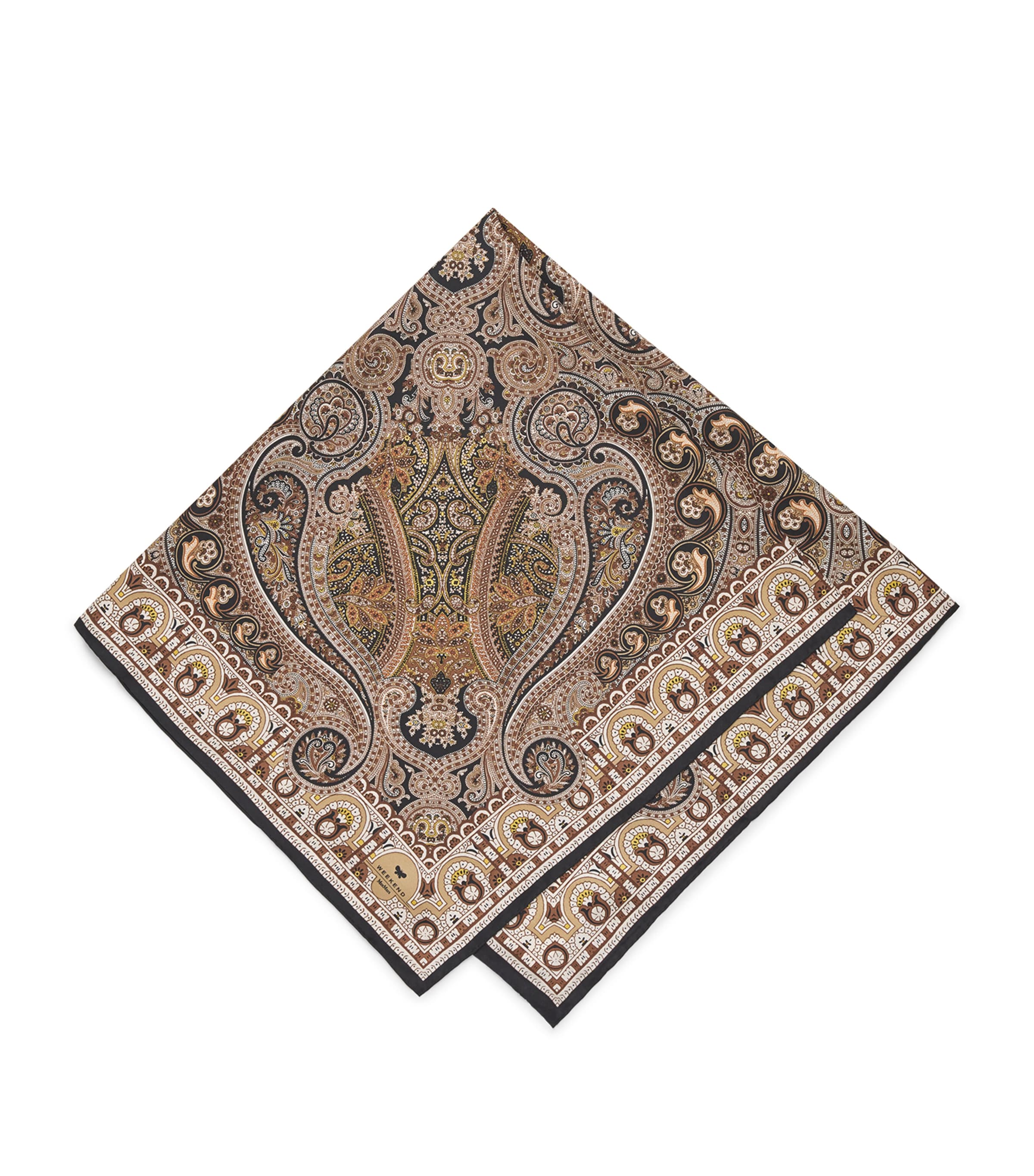 Weekend Max Mara Silk Paisley Scarf In Black