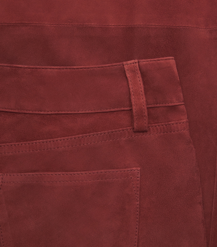 Alice+Olivia Womens Wide Amazing Suede Trousers Cognac Image 6