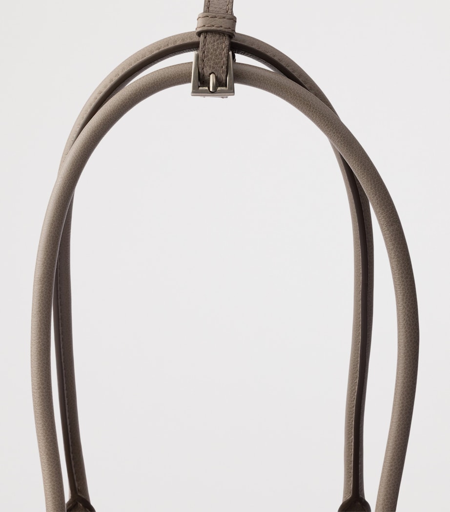 Prada Medium Leather Bonnie Top-Handle Bag Grey Image 6