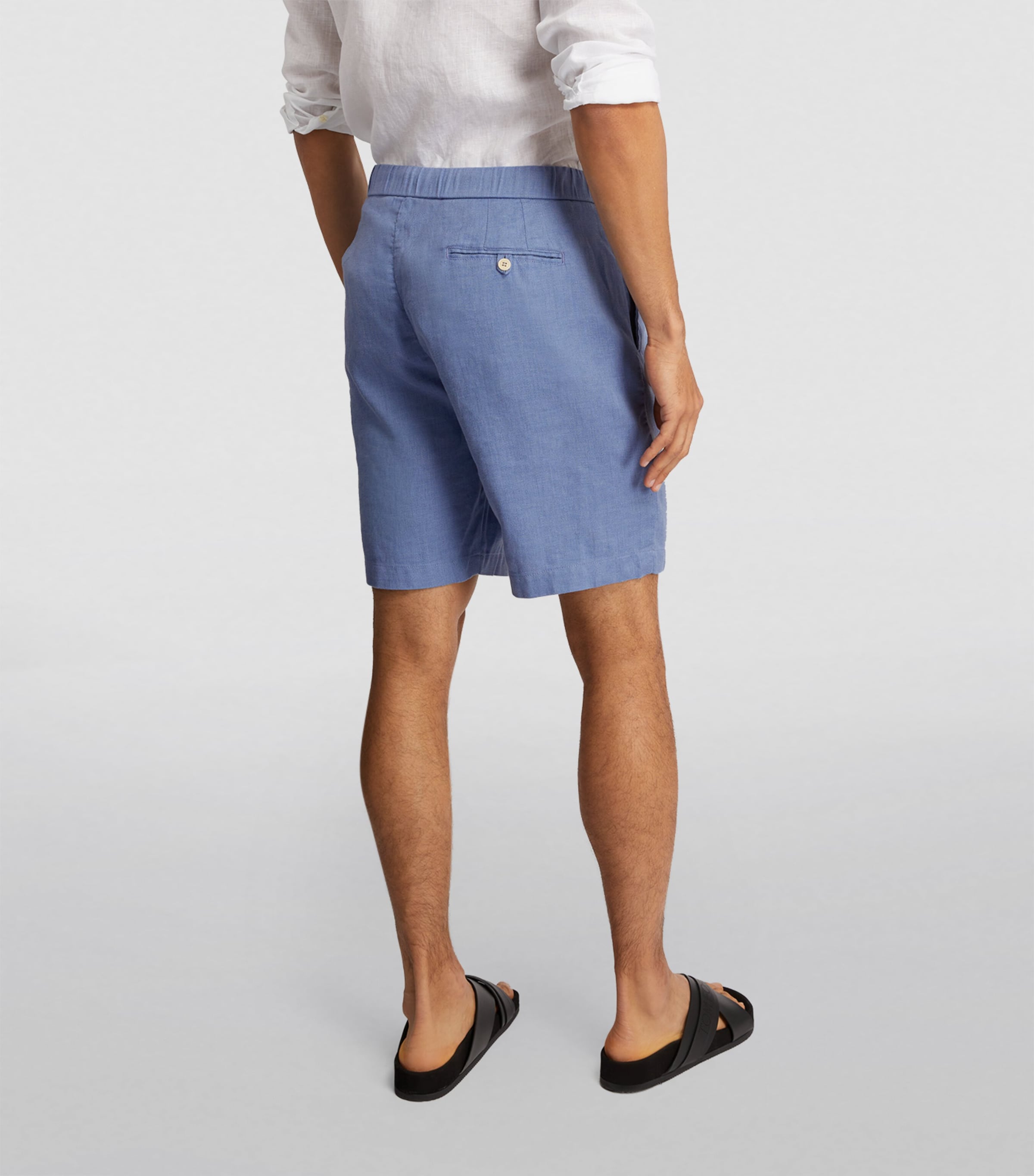 Linen-Cotton Felipe Shorts SLATE BLUE Image 4