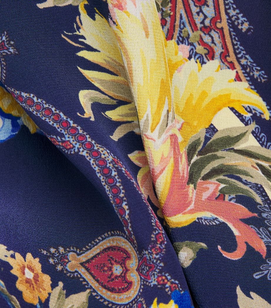 Etro Womens Silk Paisley Maxi Dress Print/blue Bs Image 7