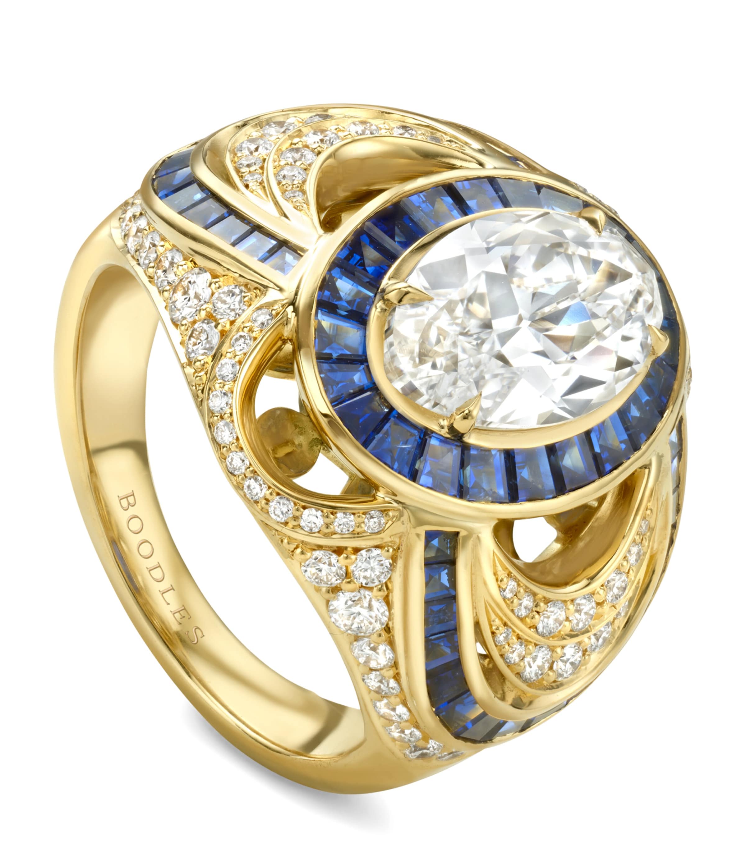 Boodles x Historic Royal Palaces Yellow Gold, Diamond and Sapphire Presence Chamber Ring Gold Image 1