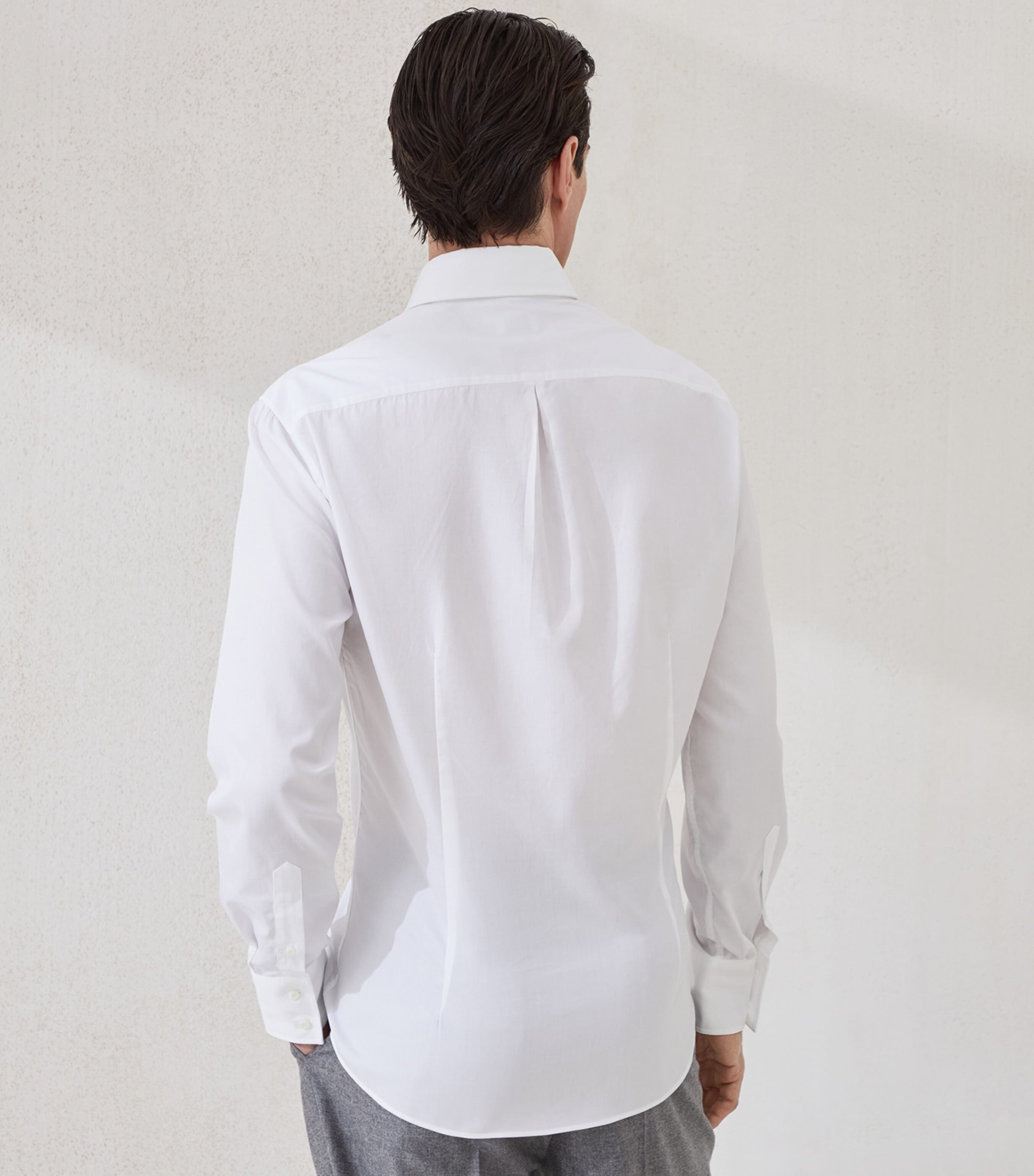 BRUNELLO CUCINELLI ホワイト長袖シャツ S BRUNELLO CUCINELLI ホワイト長袖シャツ S