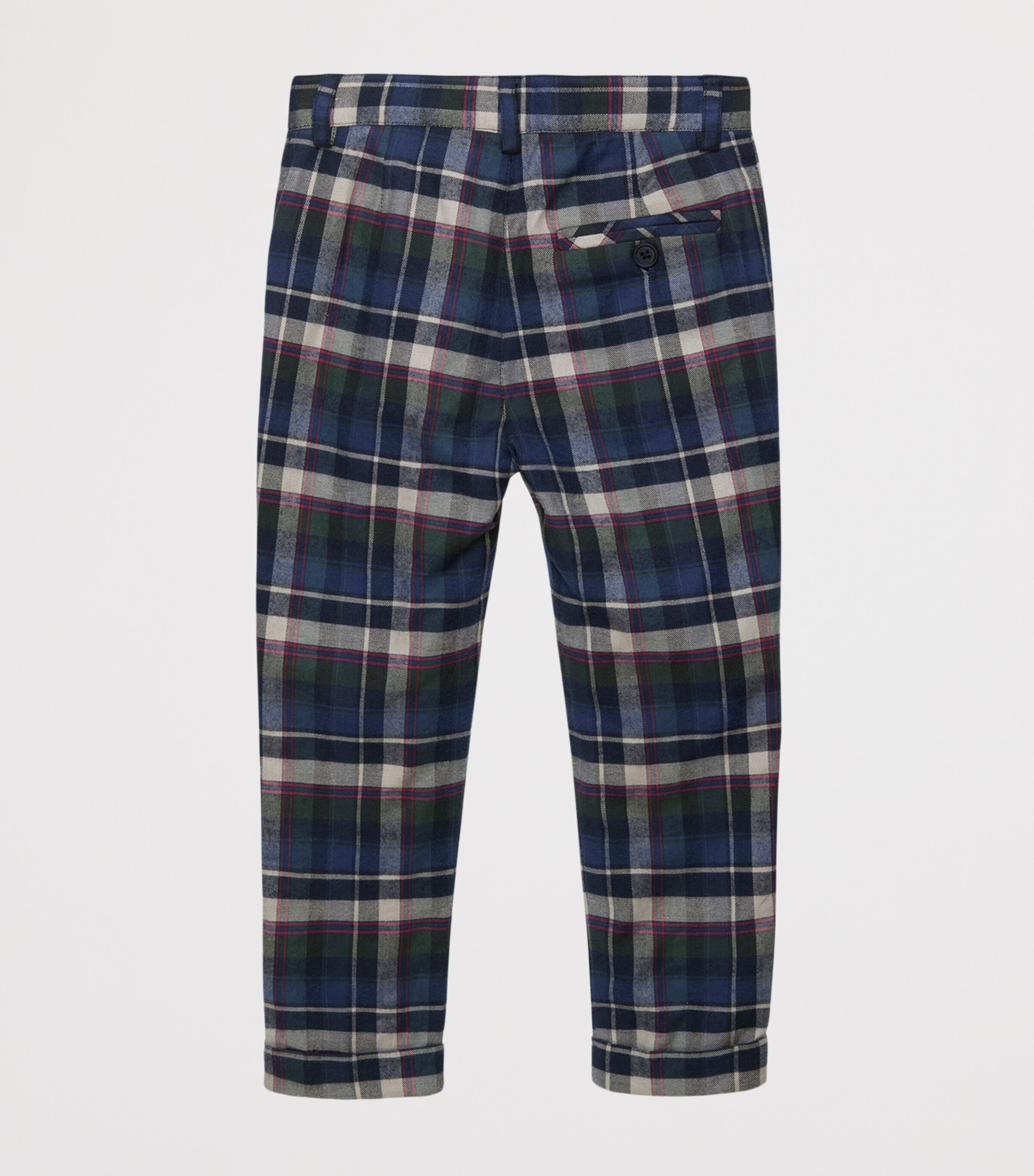 Trotters Cotton Donald Slim Trousers (2-5 Years) Multi Tartan Image 2