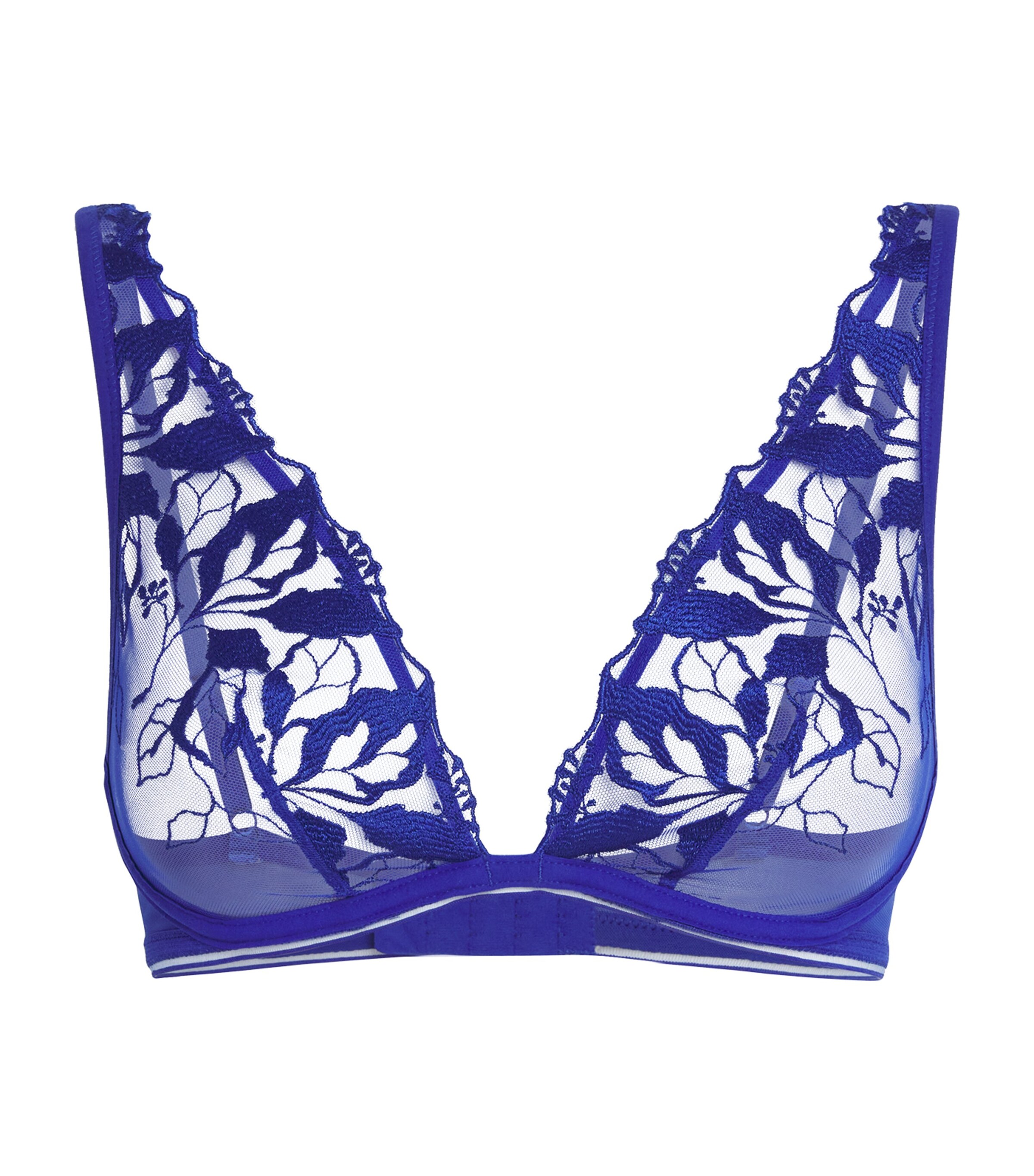 Shop Maison Lejaby Lace Underwired Triangle Bra In Blue