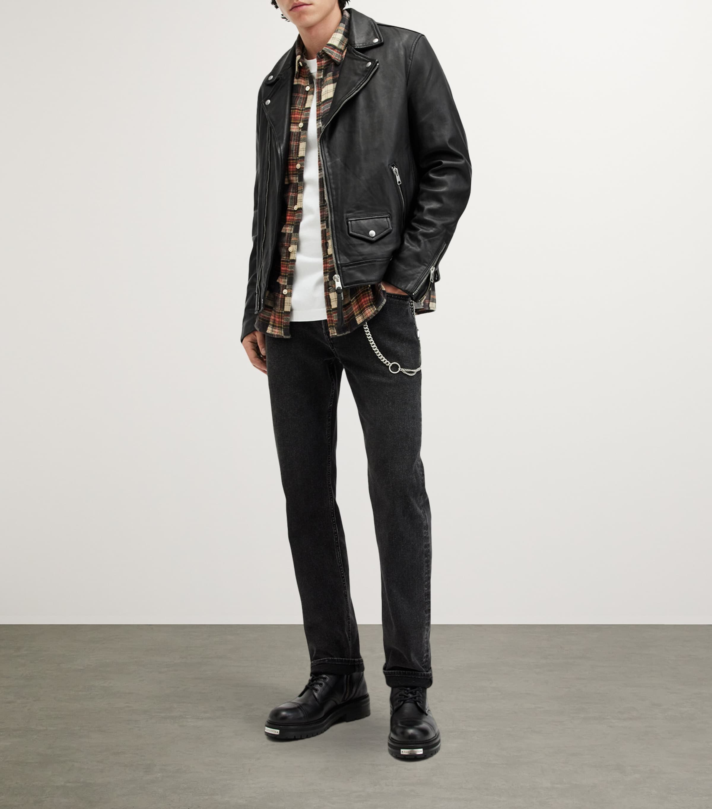 Leather Milo Biker Jacket BLACK Image 2