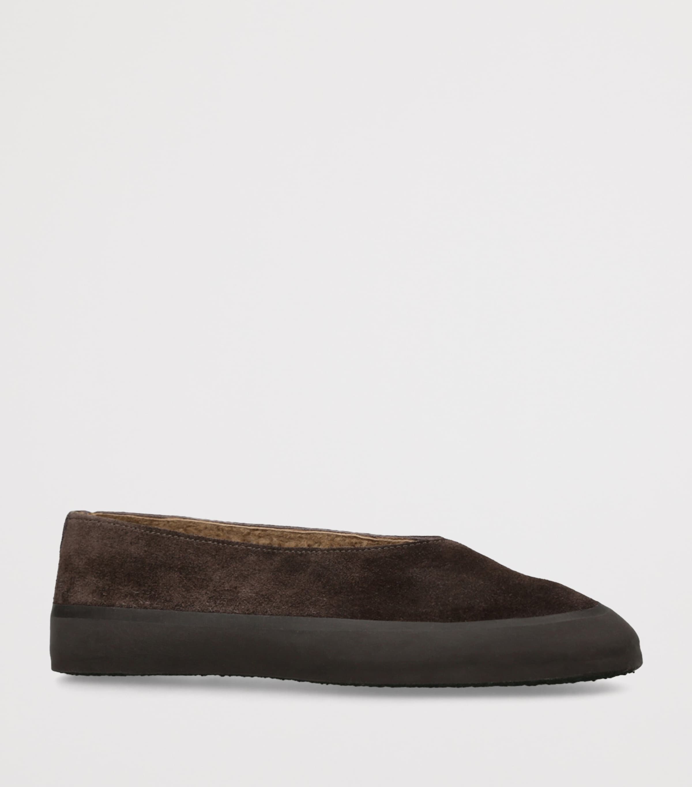 Suede Apres Ski Flats DARK BROWN Image 3