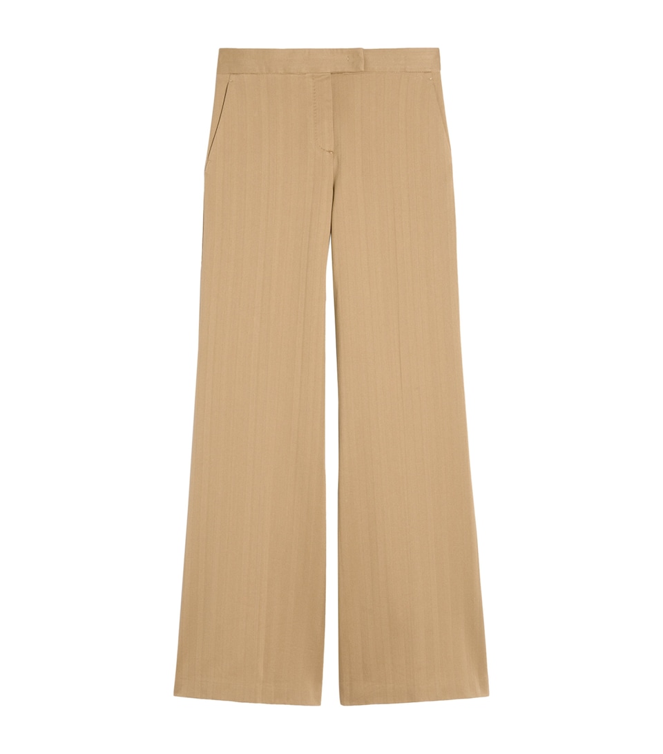 Max Mara Cotton Jersey Stripe Trousers Desert