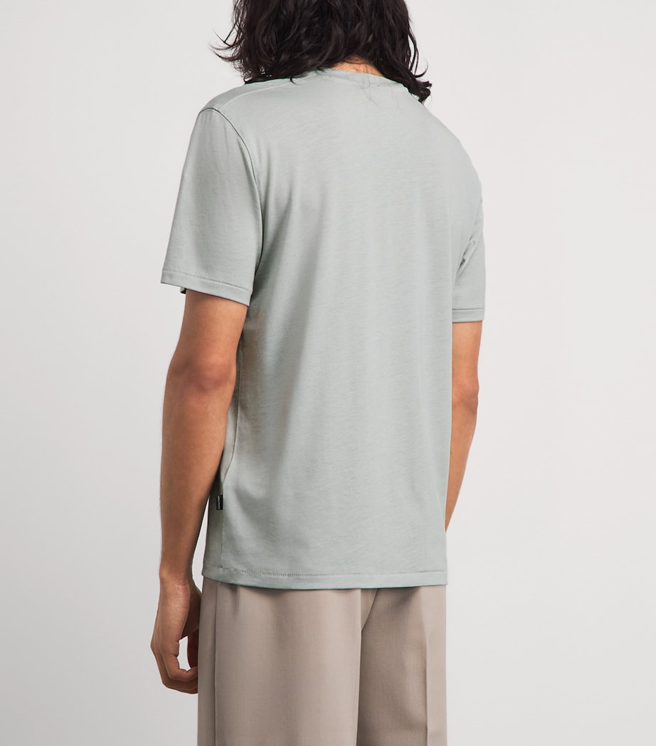 7 For All Mankind Mens Crew-Neck T-shirt Light Blue Image 5