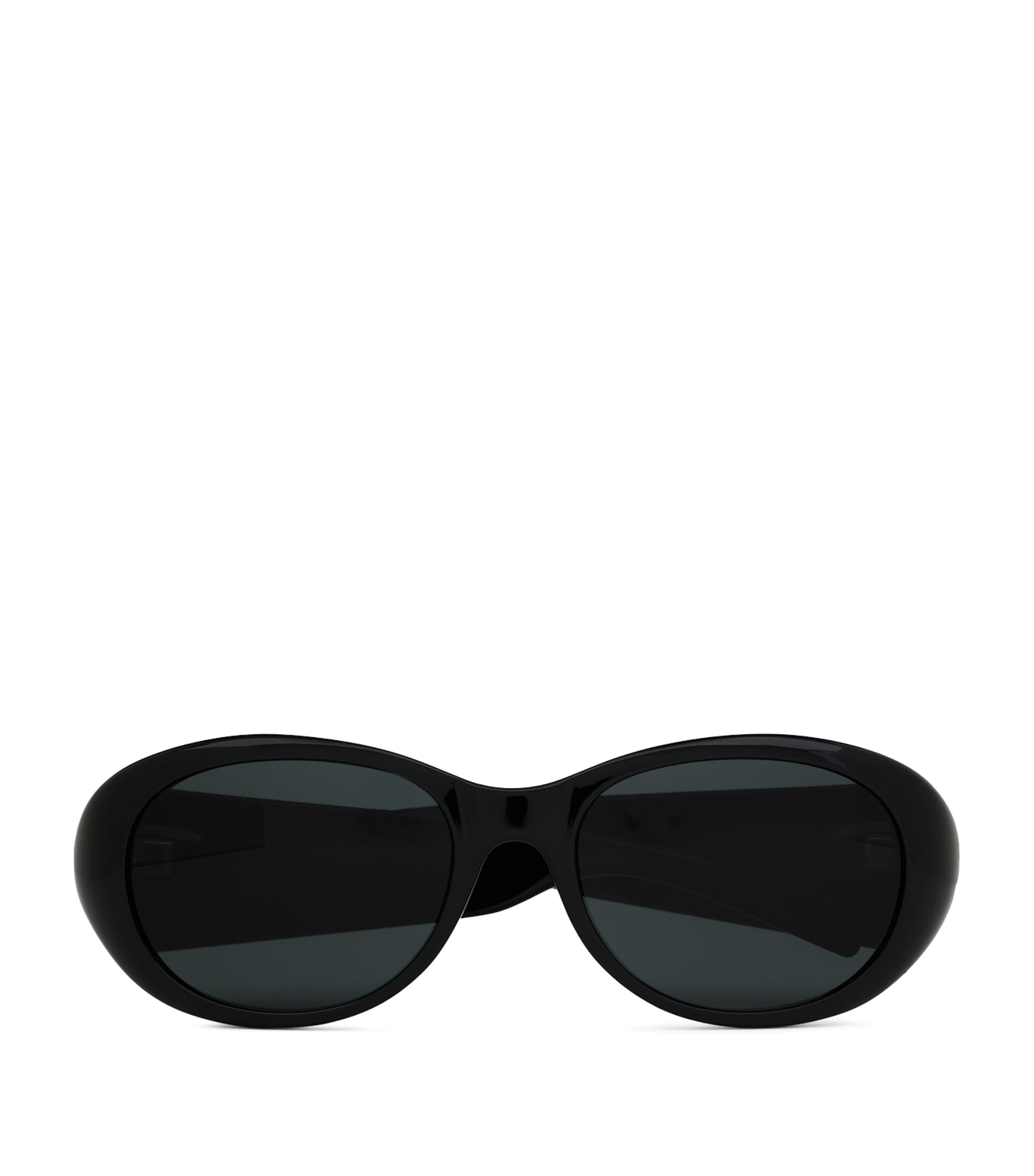 Saint Laurent Pillowed Oval Sunglasses In Black