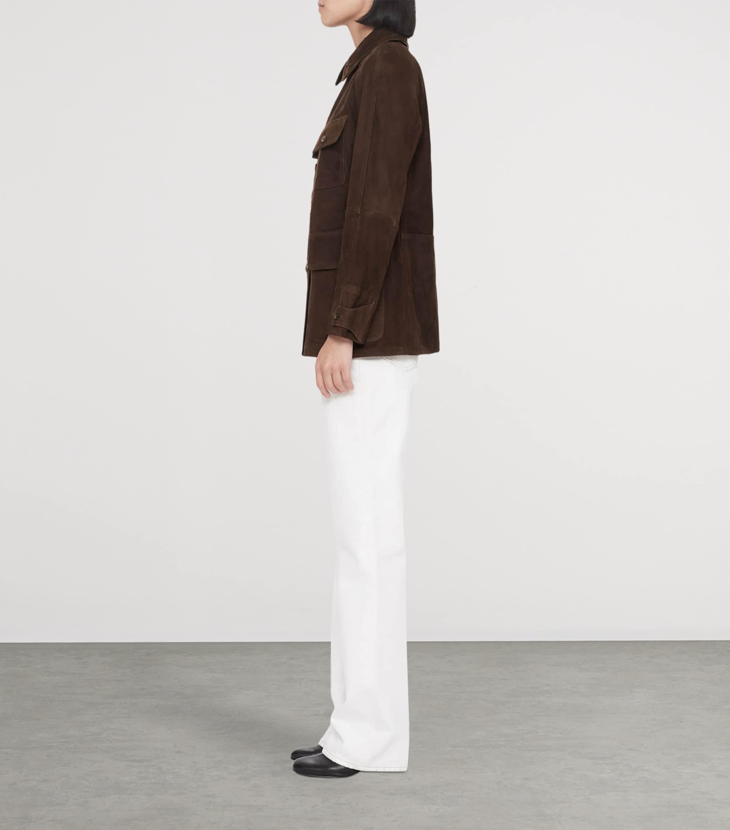 AllSaints Womens Suede Roiya Hunting Jacket Fango Brown Image 8