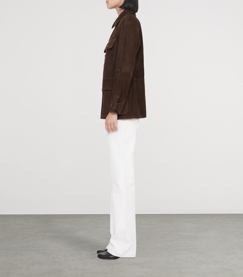 AllSaints Womens Suede Roiya Hunting Jacket Fango Brown Image 8