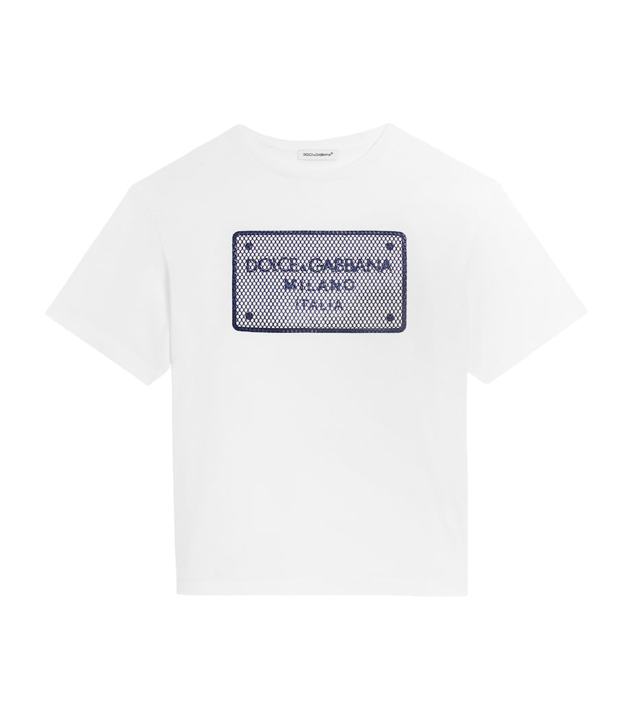 Cotton Logo Tag T-Shirt (8-12+ Years) W0111-WHITE Image 1