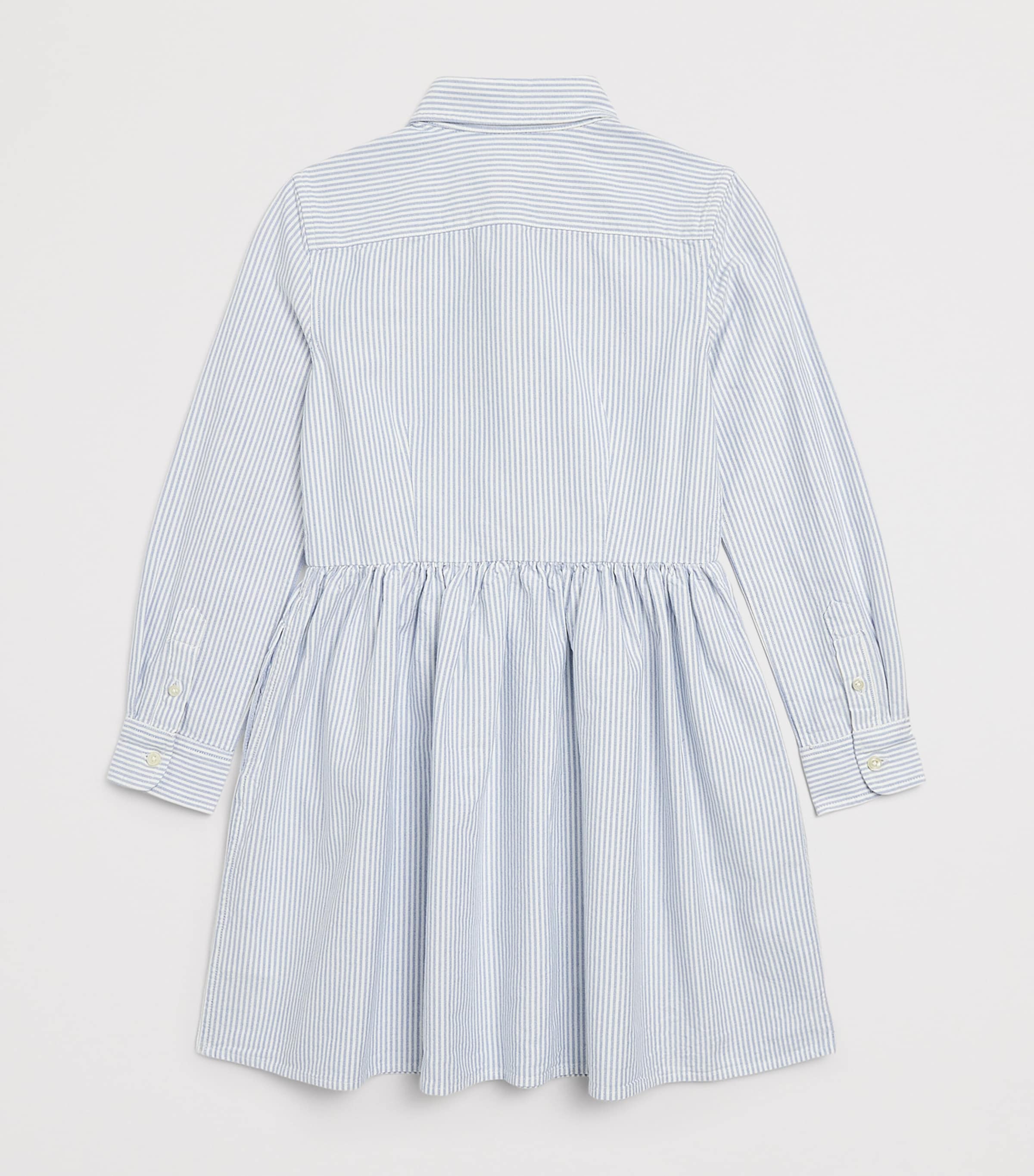 Ralph Lauren Kids Cotton Stripe Shirt Dress (8-16 Years) Bsr Blue/white Image 2