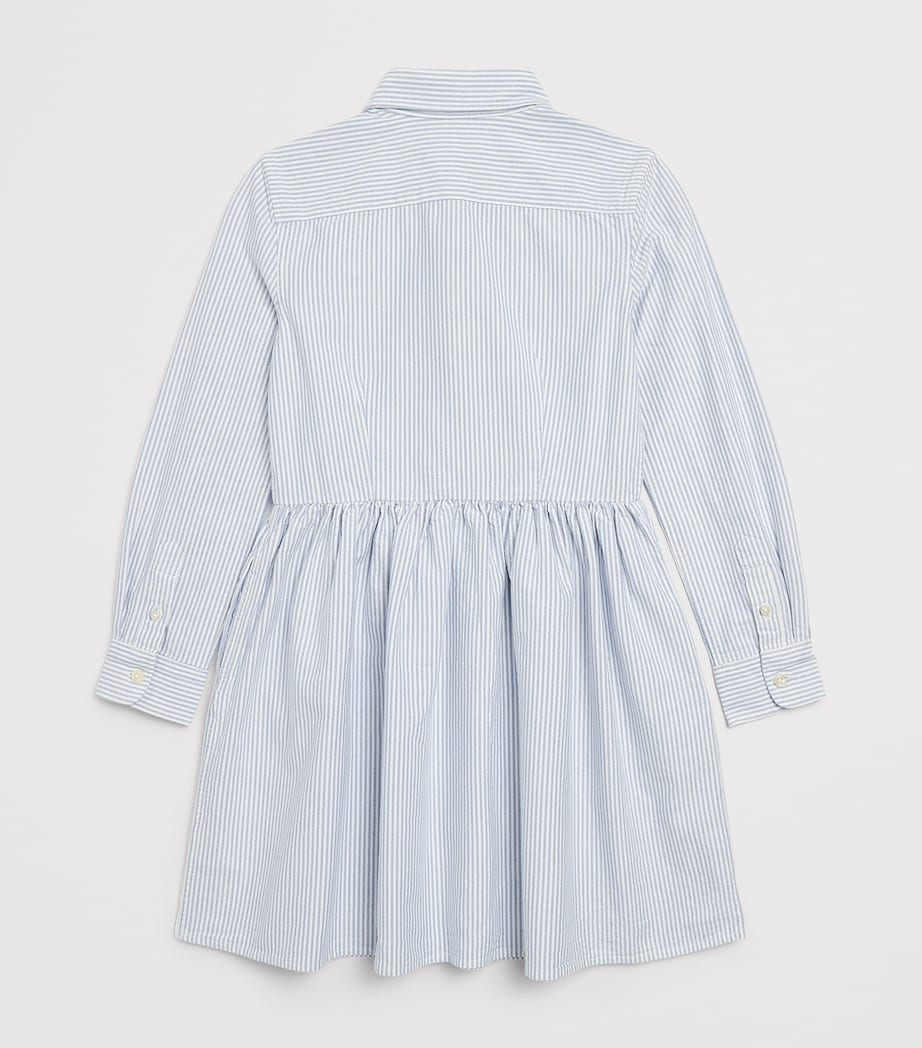 Ralph Lauren Kids Cotton Stripe Shirt Dress (8-16 Years) Bsr Blue/white Image 2