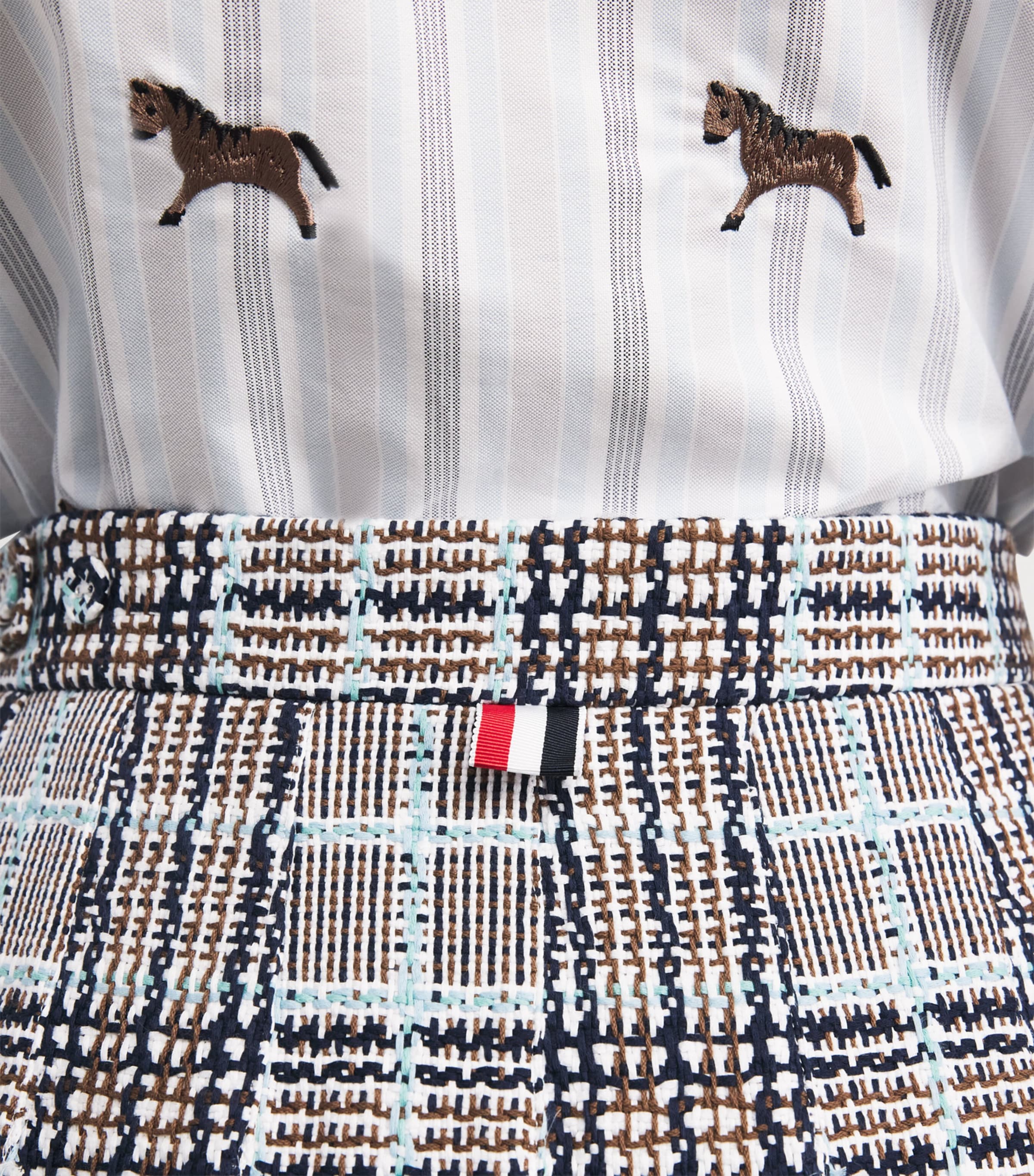 Tweed Check Pleated Mini Skirt SEASONAL MULTI Image 6