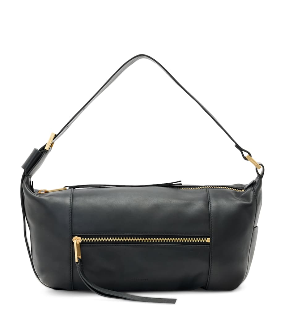 Leather Vega Shoulder Bag BLACK Image 1