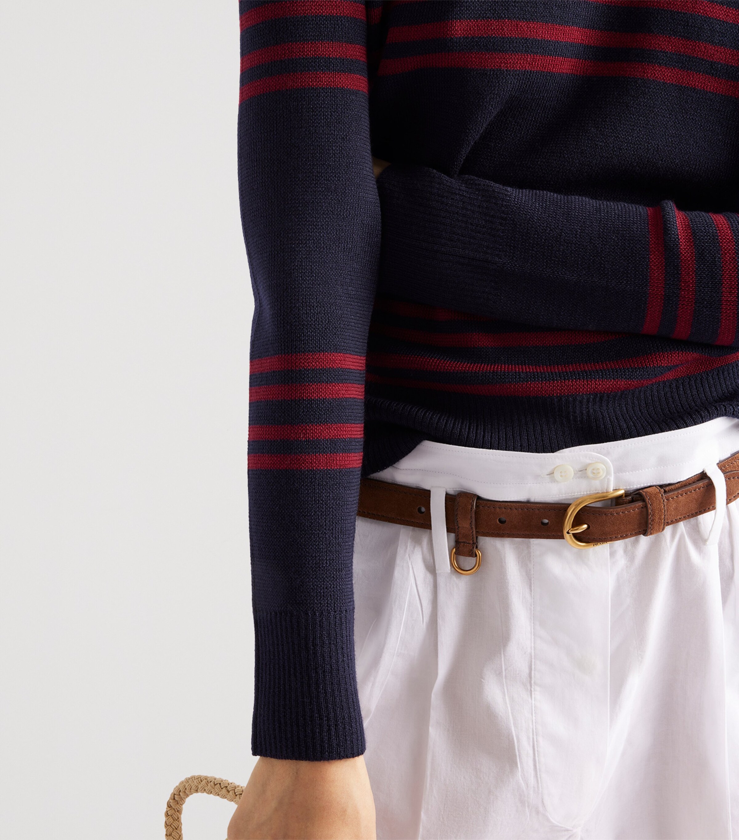 Prada Womens Wool Stripe Sweater Image 3