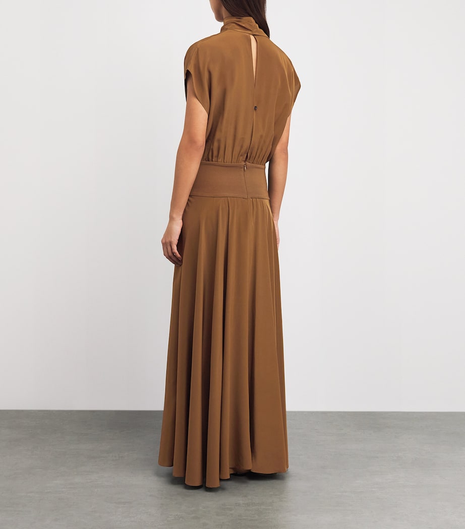Silk Illi Maxi Dress OLIVE Image 4