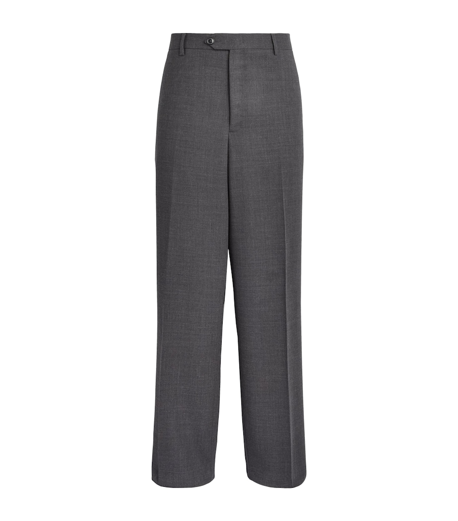 Paul Smith Mens Wool Relaxed Pleated Trousers Melange Image 1