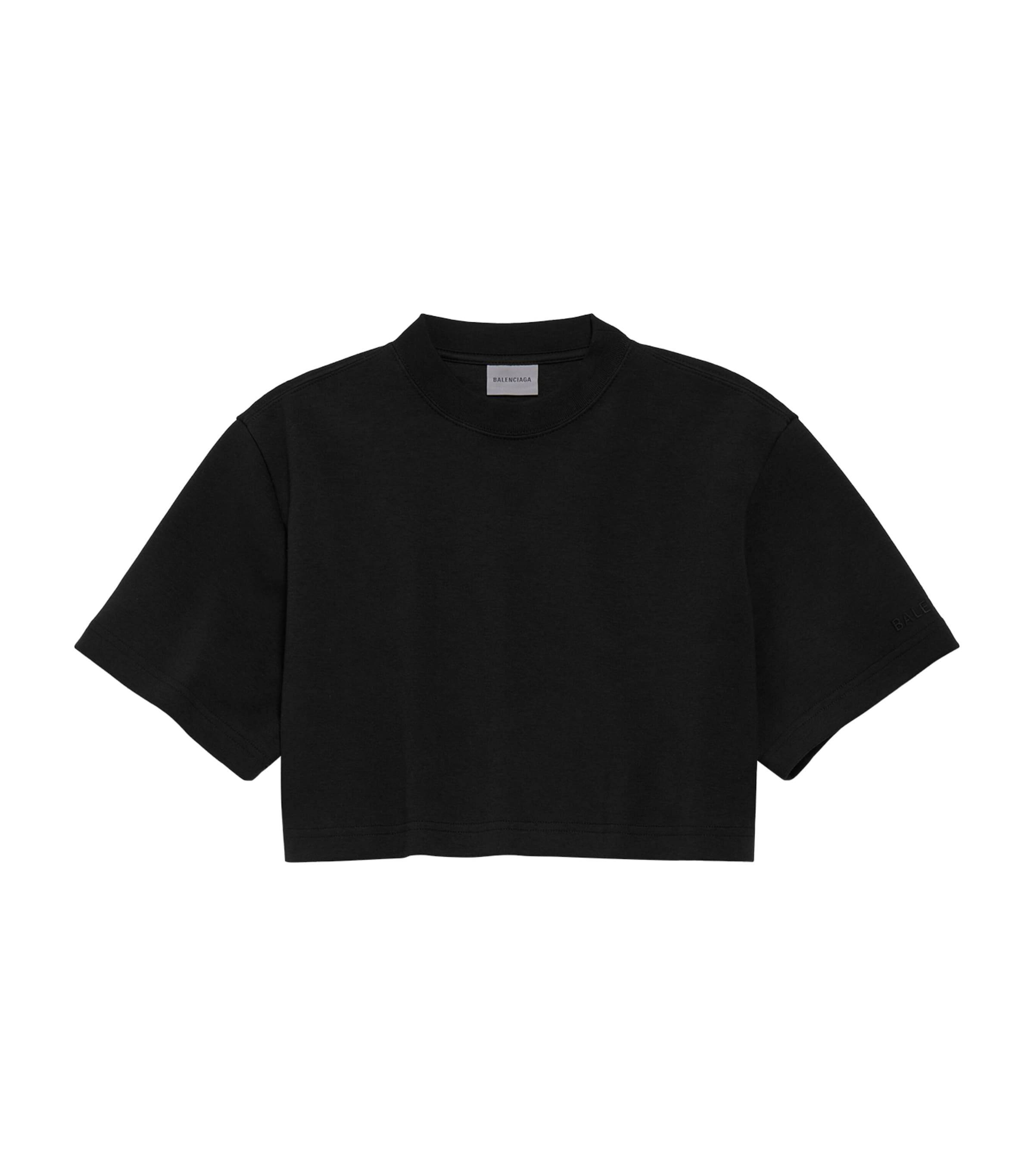 Balenciaga Womens Cotton-Blend Cropped T-Shirt Image 1