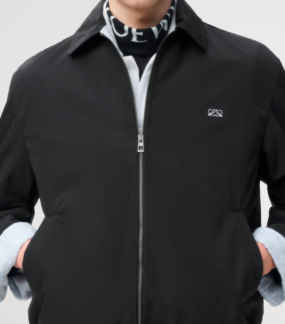 LOEWE Mens Canvas Zip-Up Jacket Black Image 5