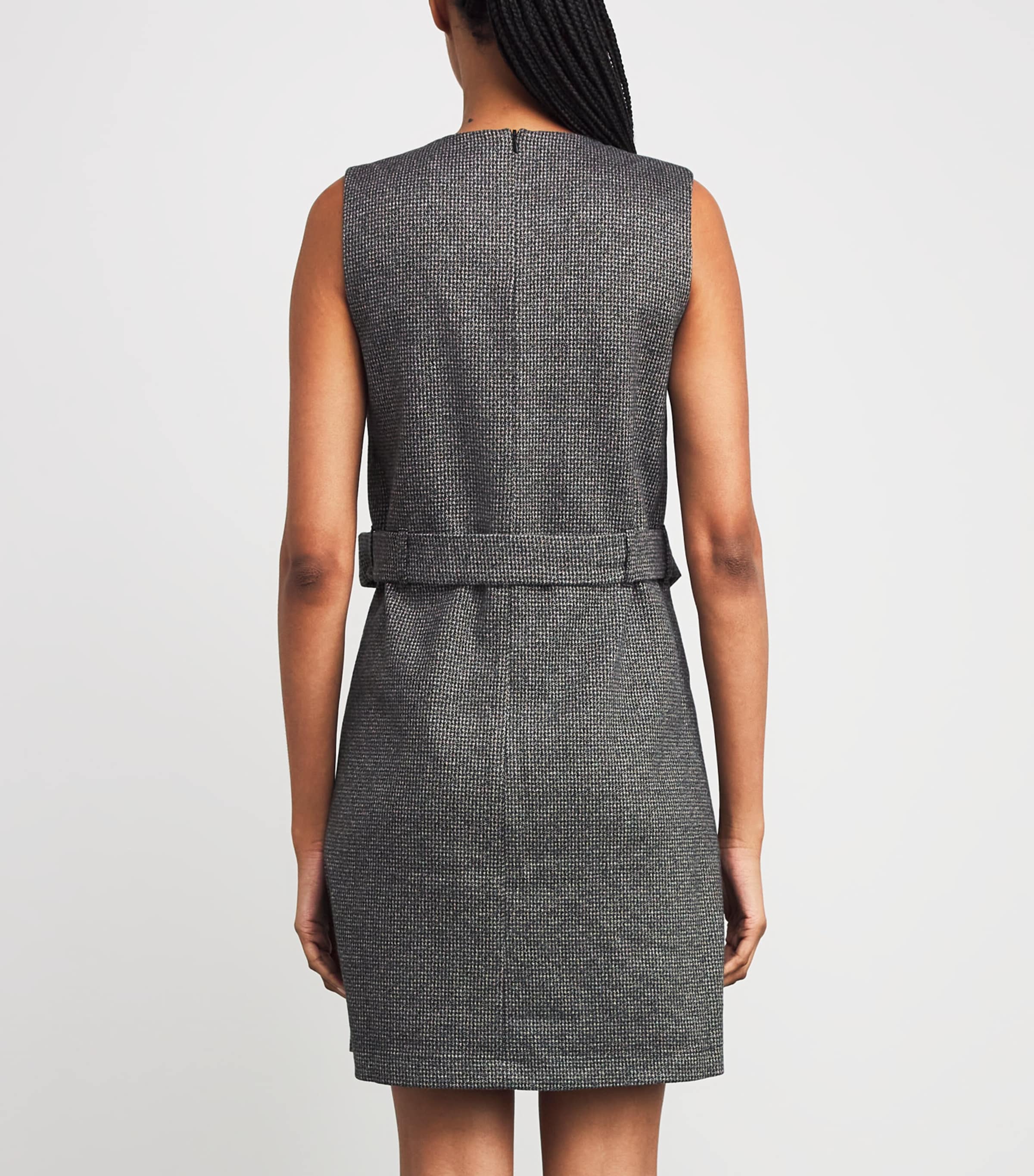 Houndstooth Tailored Mini Dress DARK GREY Image 4