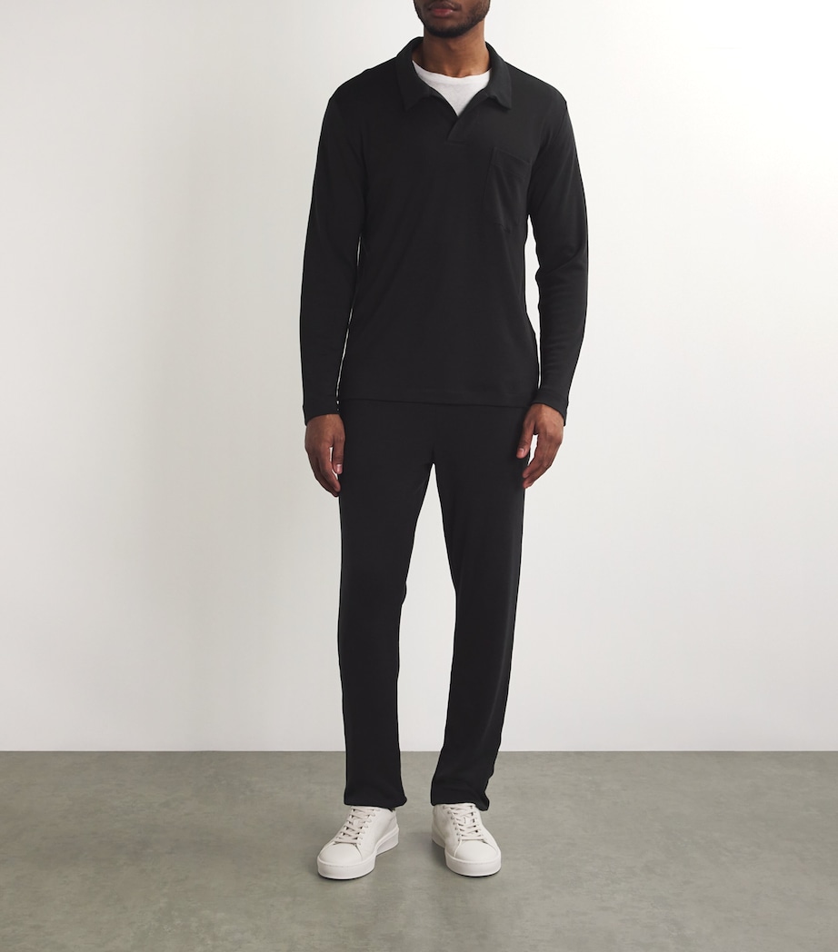 Wool-Blend Christian Polo Shirt 0018 BLACK Image 2