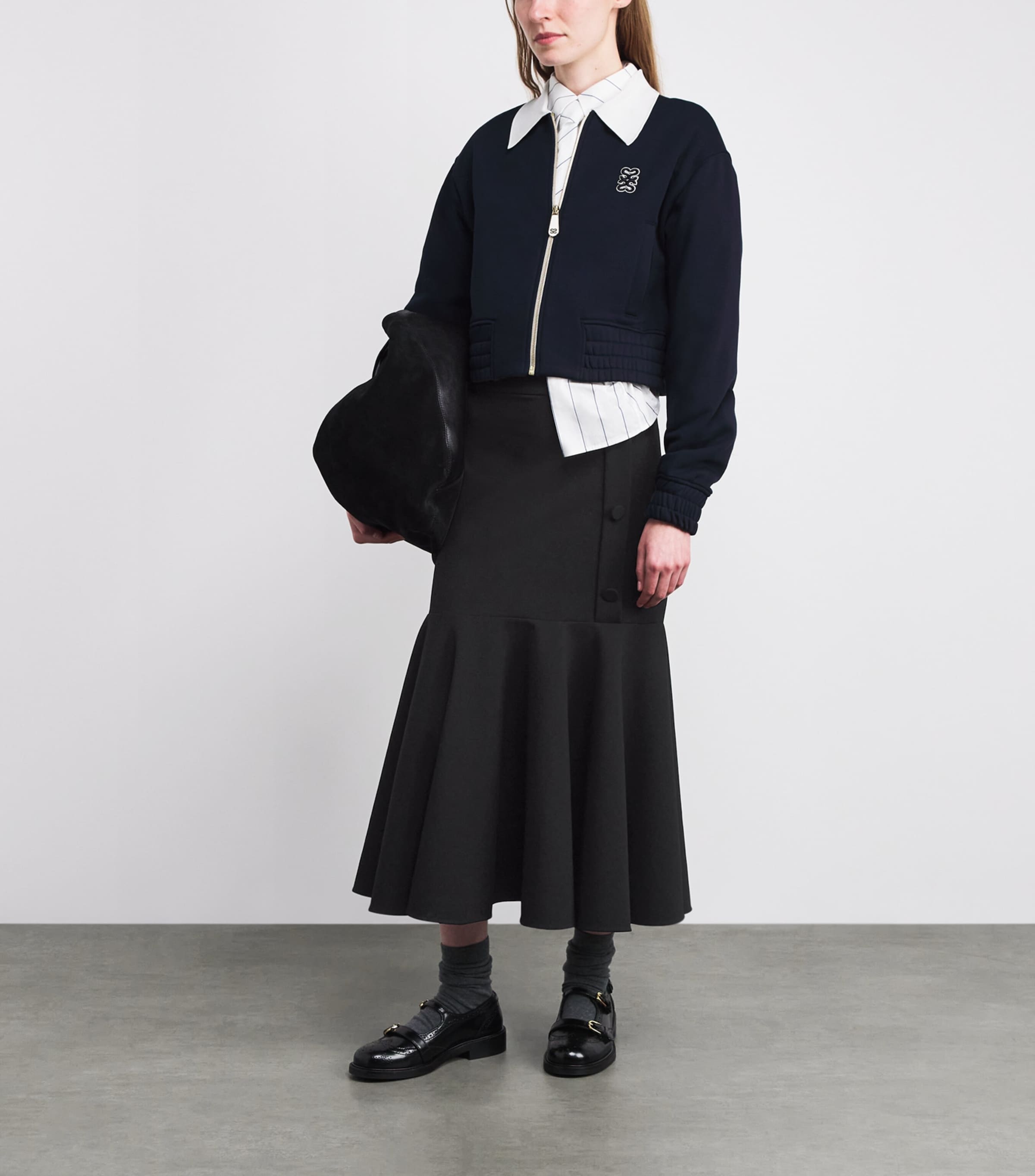 Ruffle-Trim Maxi Skirt BLACK Image 2