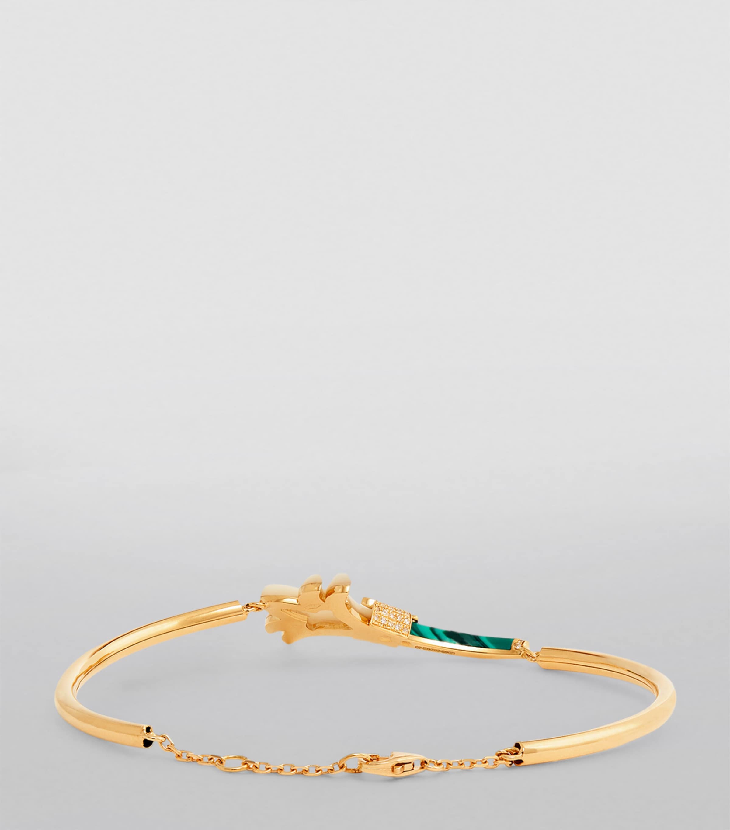 L'ATELIER NAWBAR Yellow Gold, Diamond, Mother-of-Pearl and Malachite Psychedeliah Bangle Yellow Gold Image 2