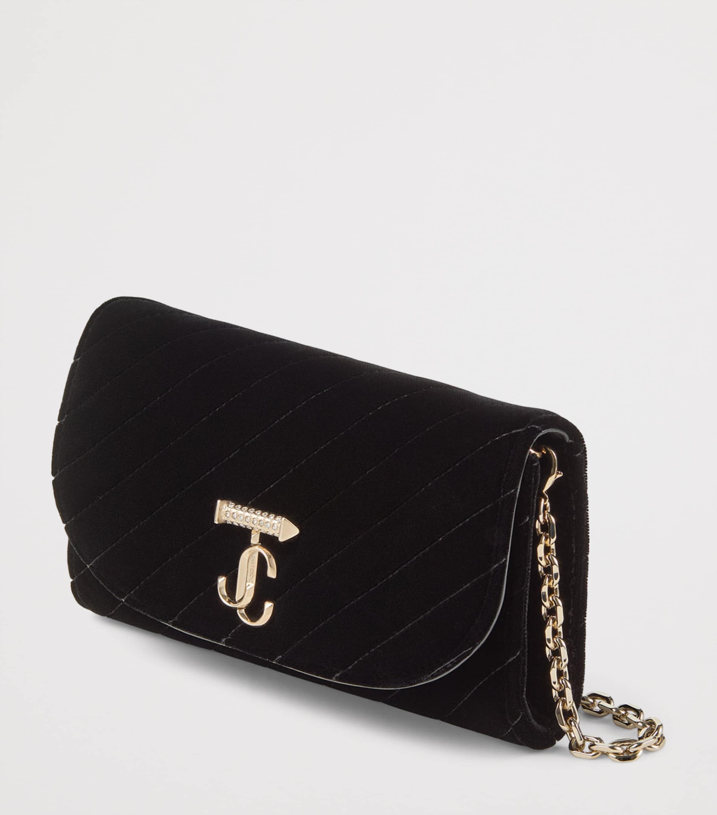 Curve Velvet Chain Wallet BLACK/SHINY GOLD Image 2