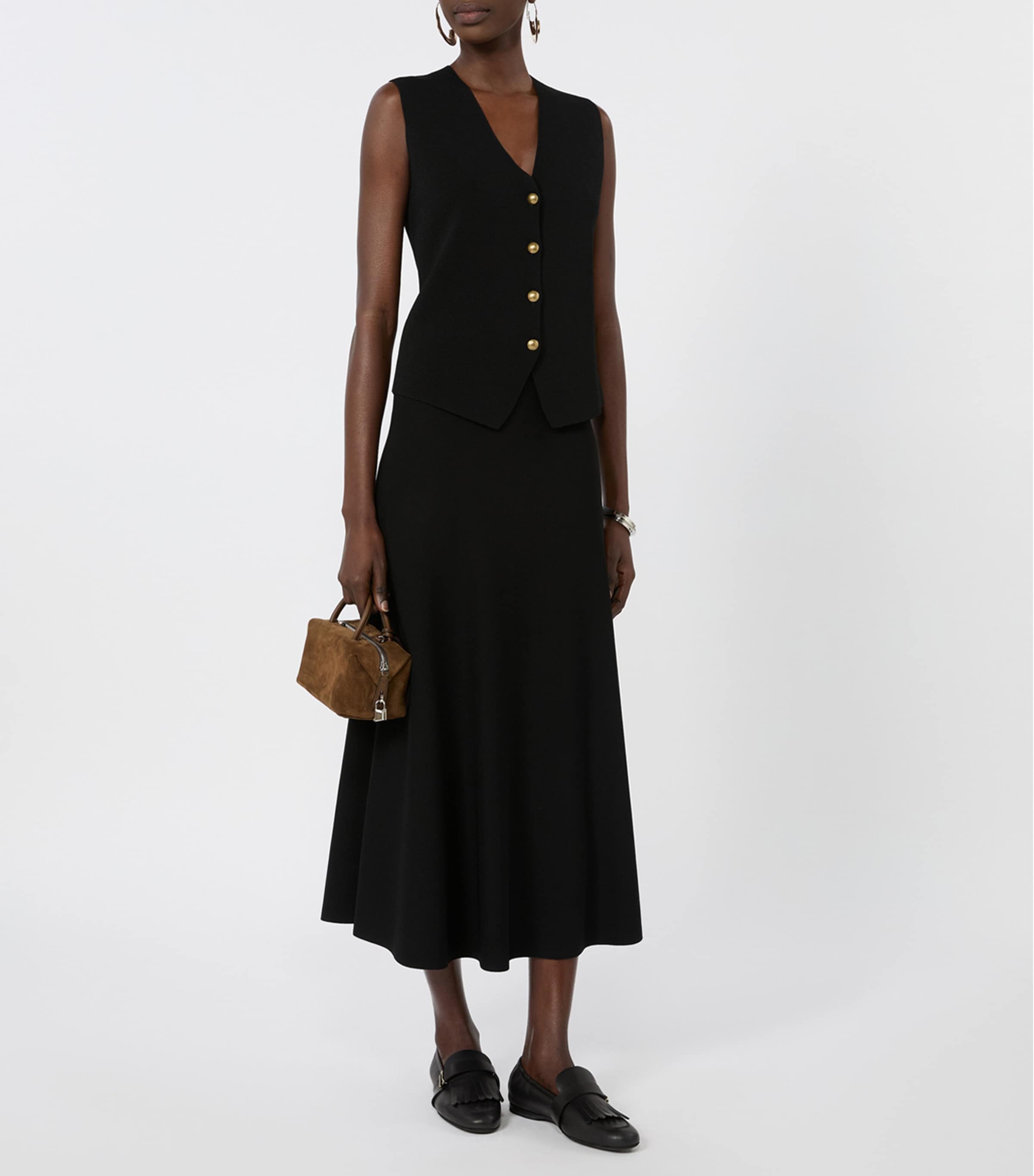 Max Mara Womens Knitted Waistcoat Black Image 2