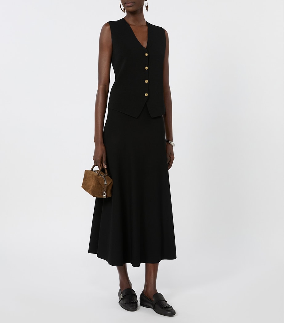 Max Mara Womens Knitted Waistcoat Black Image 2