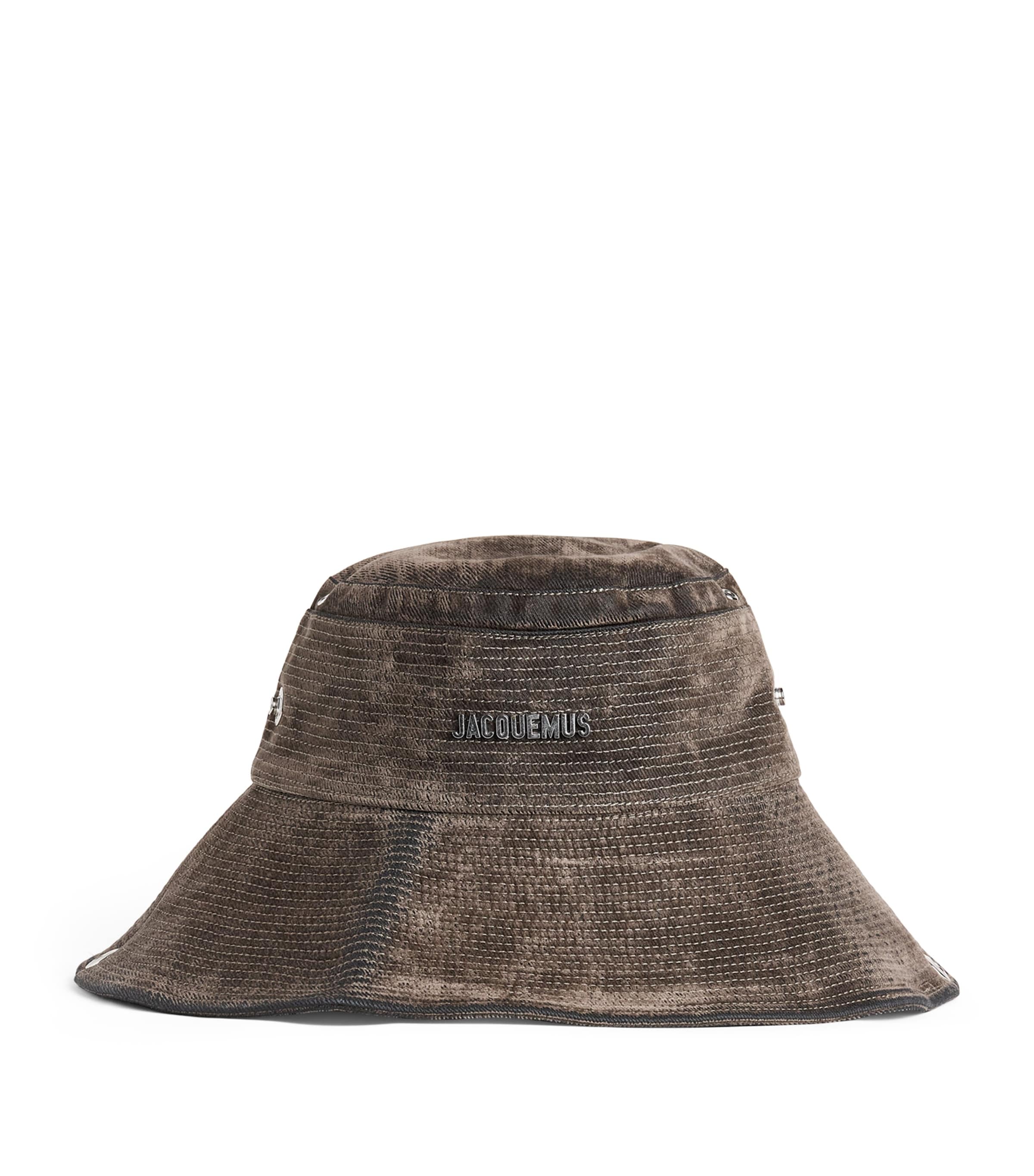 Velour Denim Bucket Hat KHAKI-560 Image 1