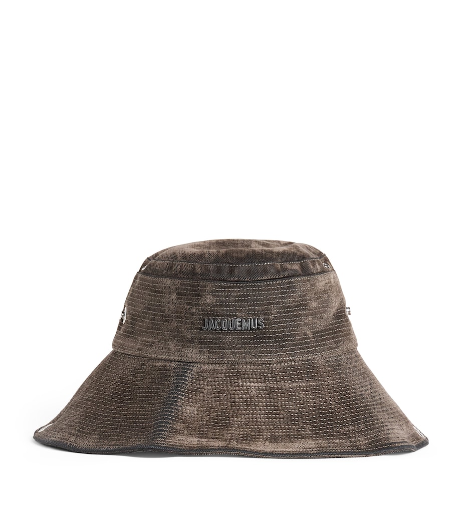 Velour Denim Bucket Hat KHAKI-560 Image 1