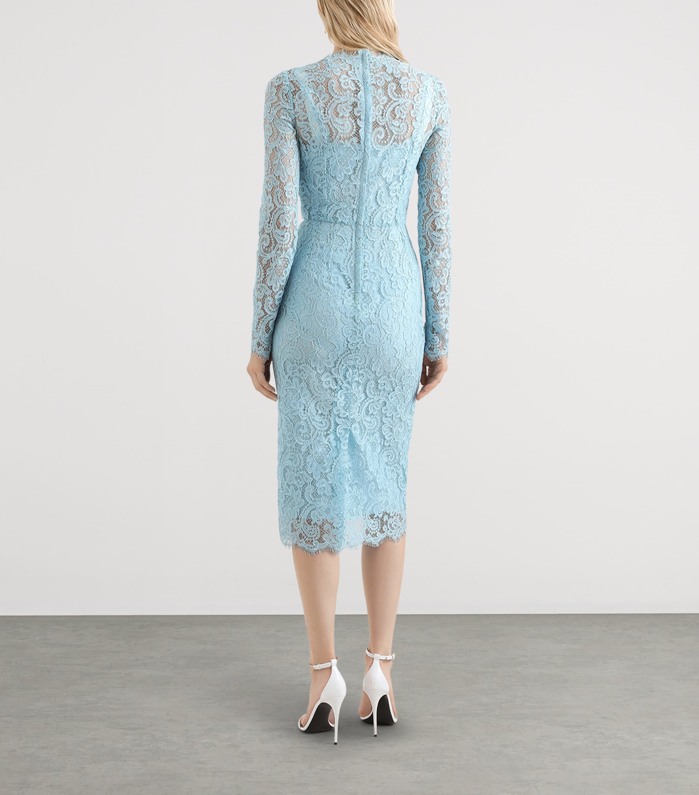 Dolce&Gabbana Womens Lace Midi Dress Ligh Image 4
