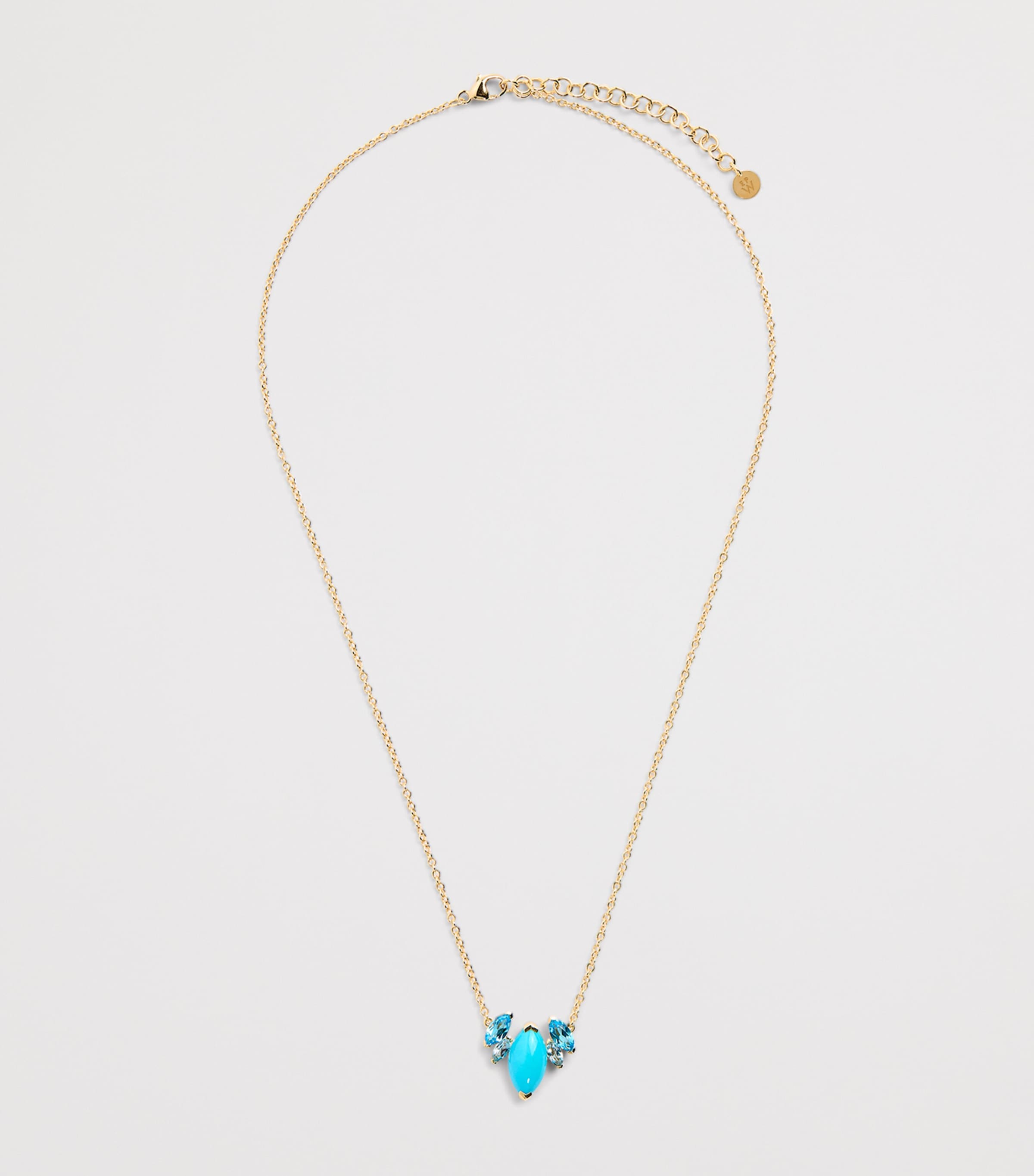 Yellow Gold, Topaz and Turquoise Batik Necklace YELLOW GOLD Image 3