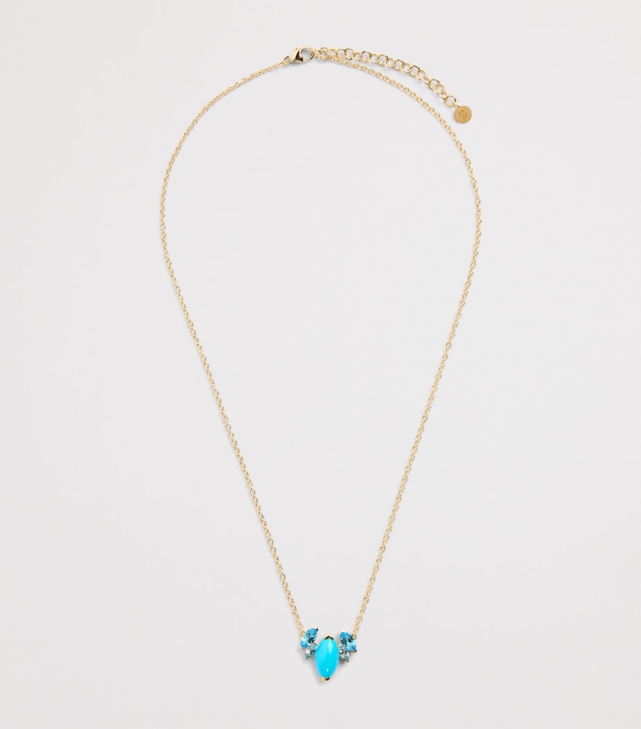Yellow Gold, Topaz and Turquoise Batik Necklace YELLOW GOLD Image 3
