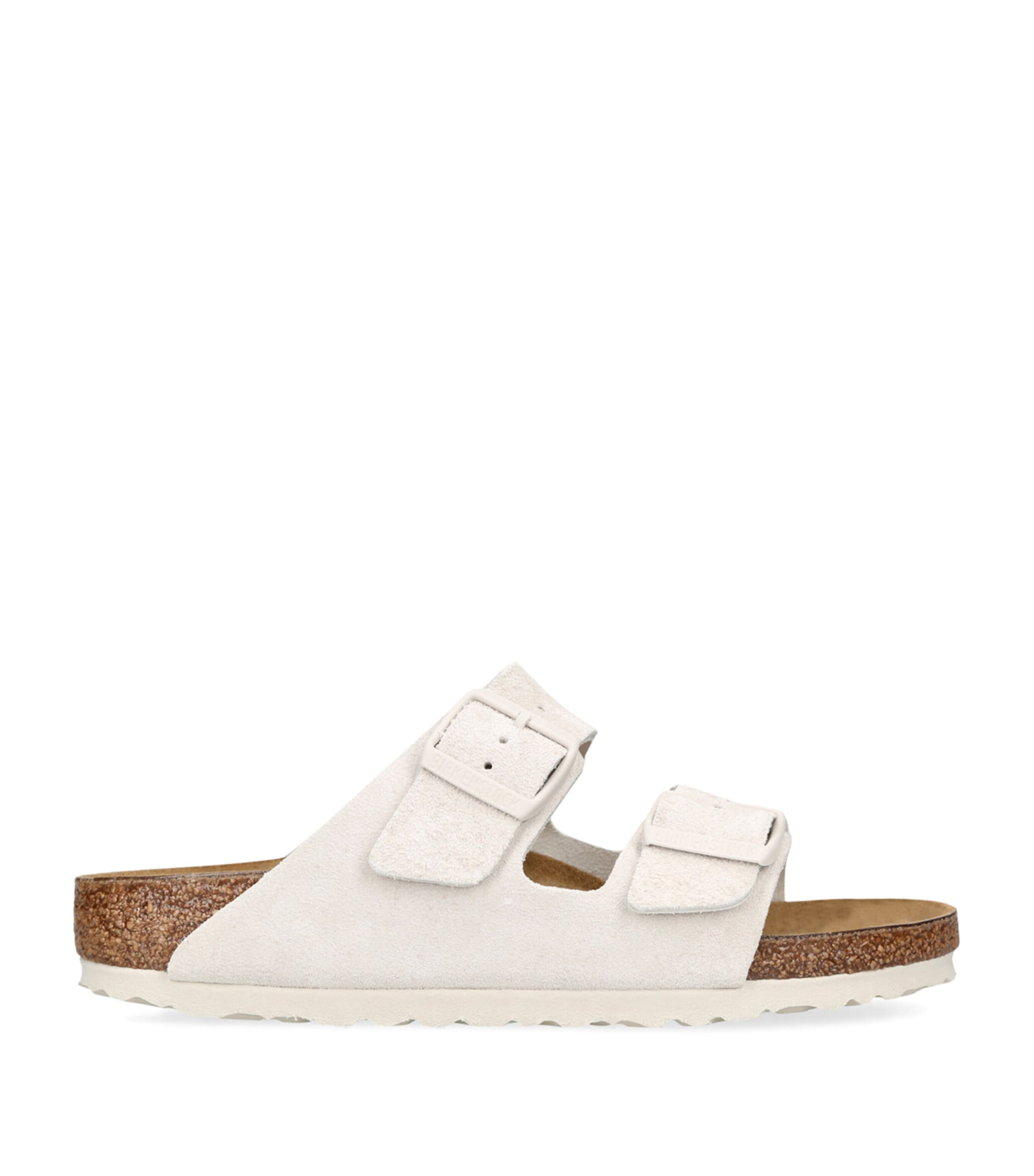 Birkenstock Suede Arizona Sandals In White