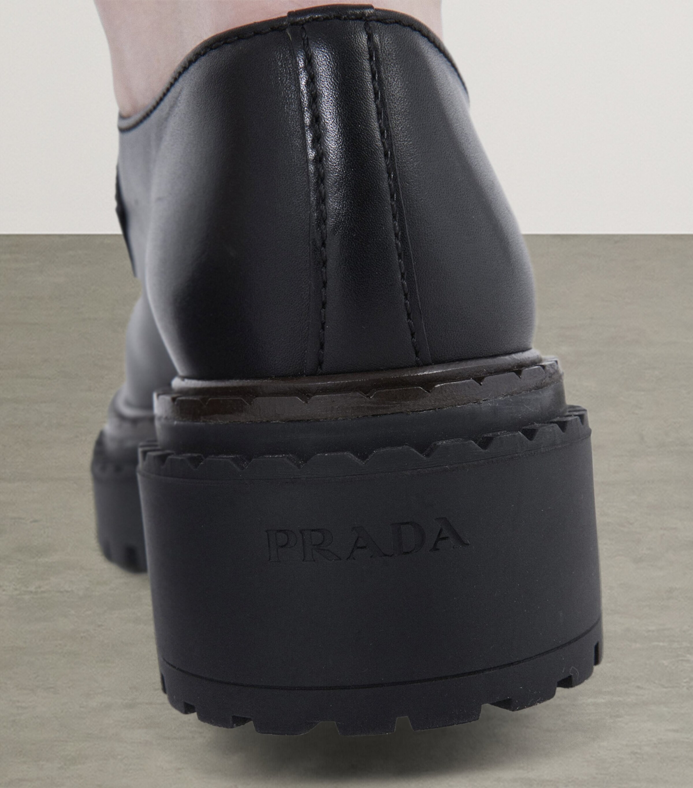 Prada Black Leather Loafers 55 | Harrods UK