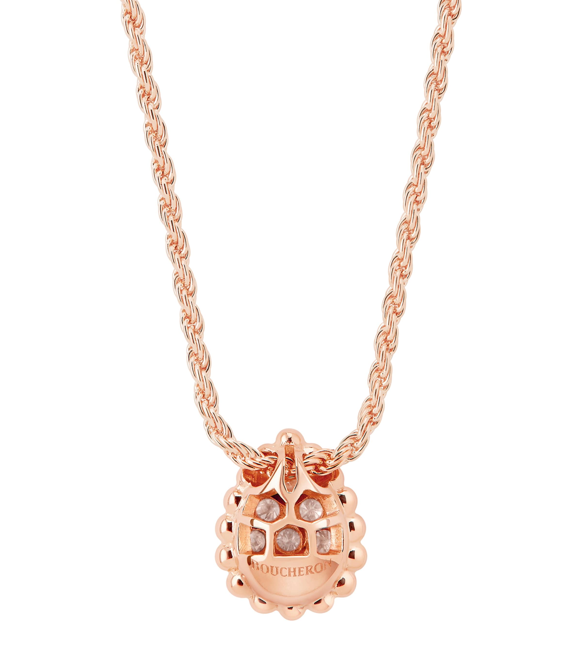 Extra Small Rose Gold and Diamond Serpent Bohème Necklace PINK Image 4