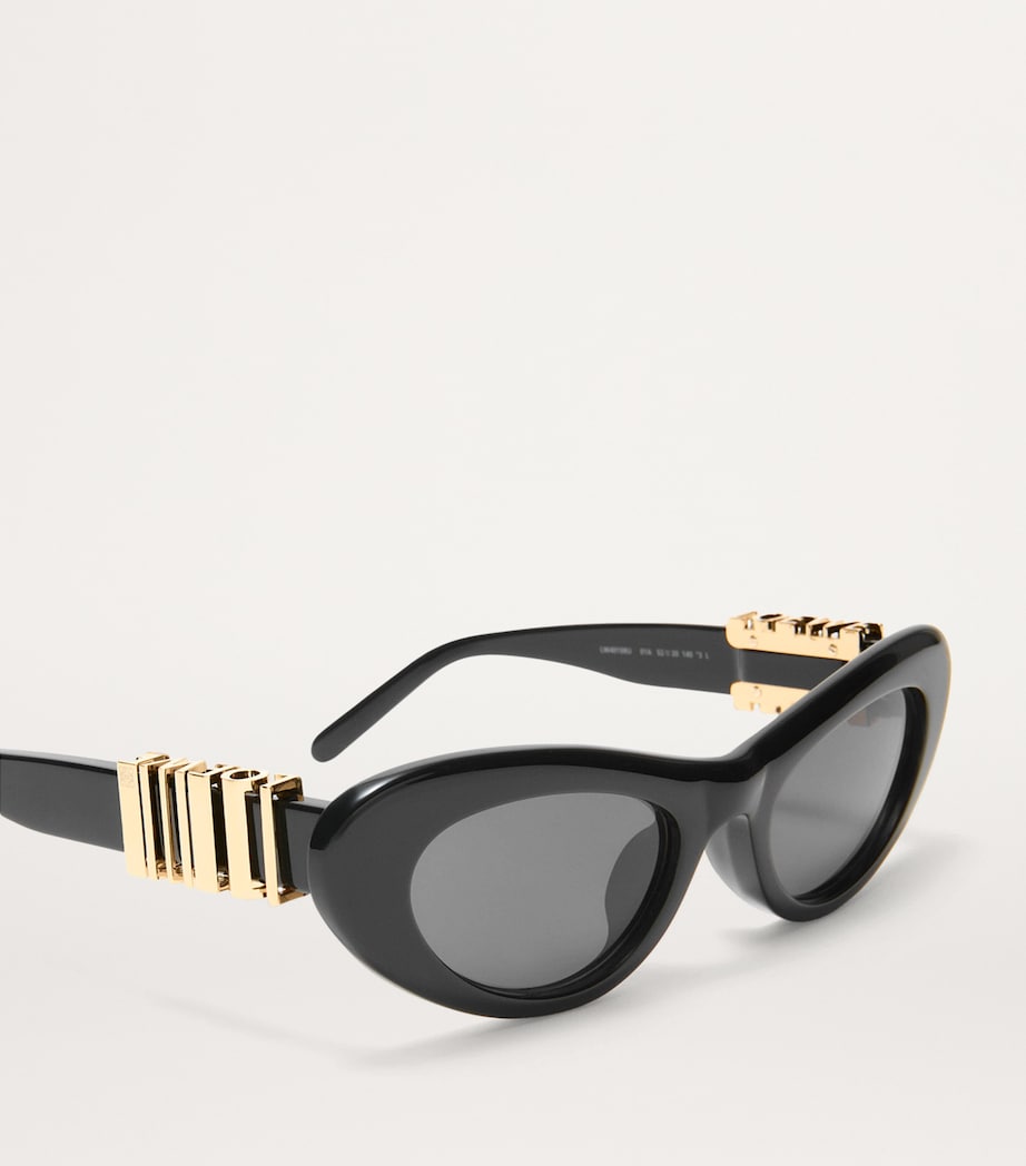 Acetate Cocktail Cat-Eye Sunglasses BLACK Image 4