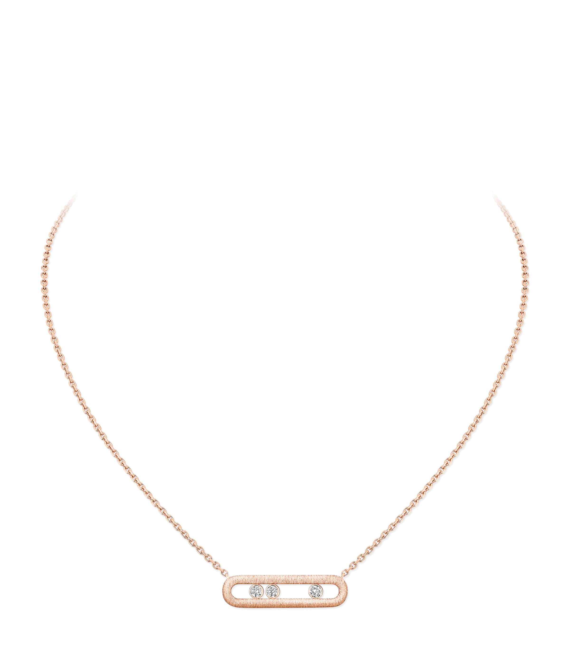 Messika Move Classique Pink Gold and Diamond Necklace Pink Gold Image 1