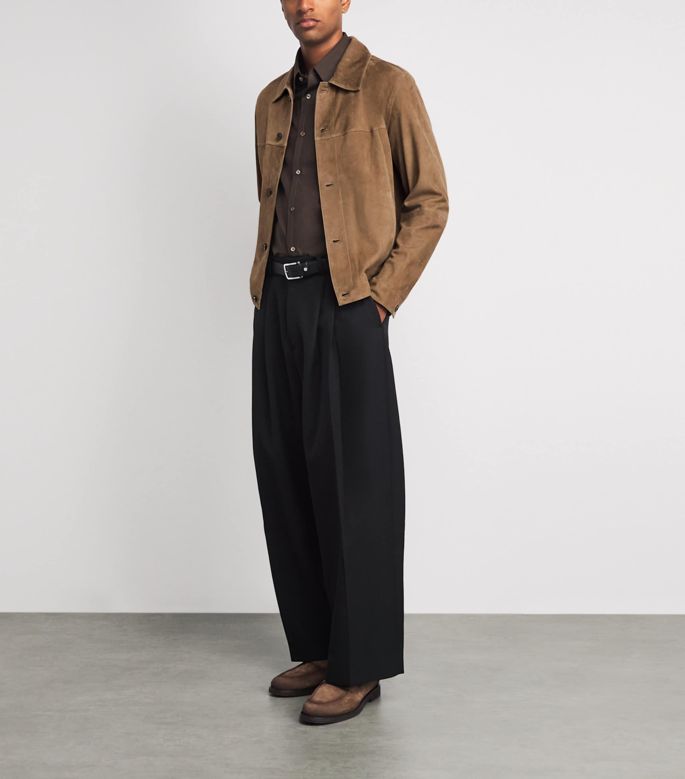 Arma Mens Goat Suede Jaden Jacket Soil Soil Image 2